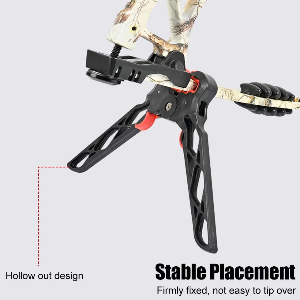 Support d'Arc à Poulies Pliable avec Pince et Ressort pour Tir de Chasse en Plein Air