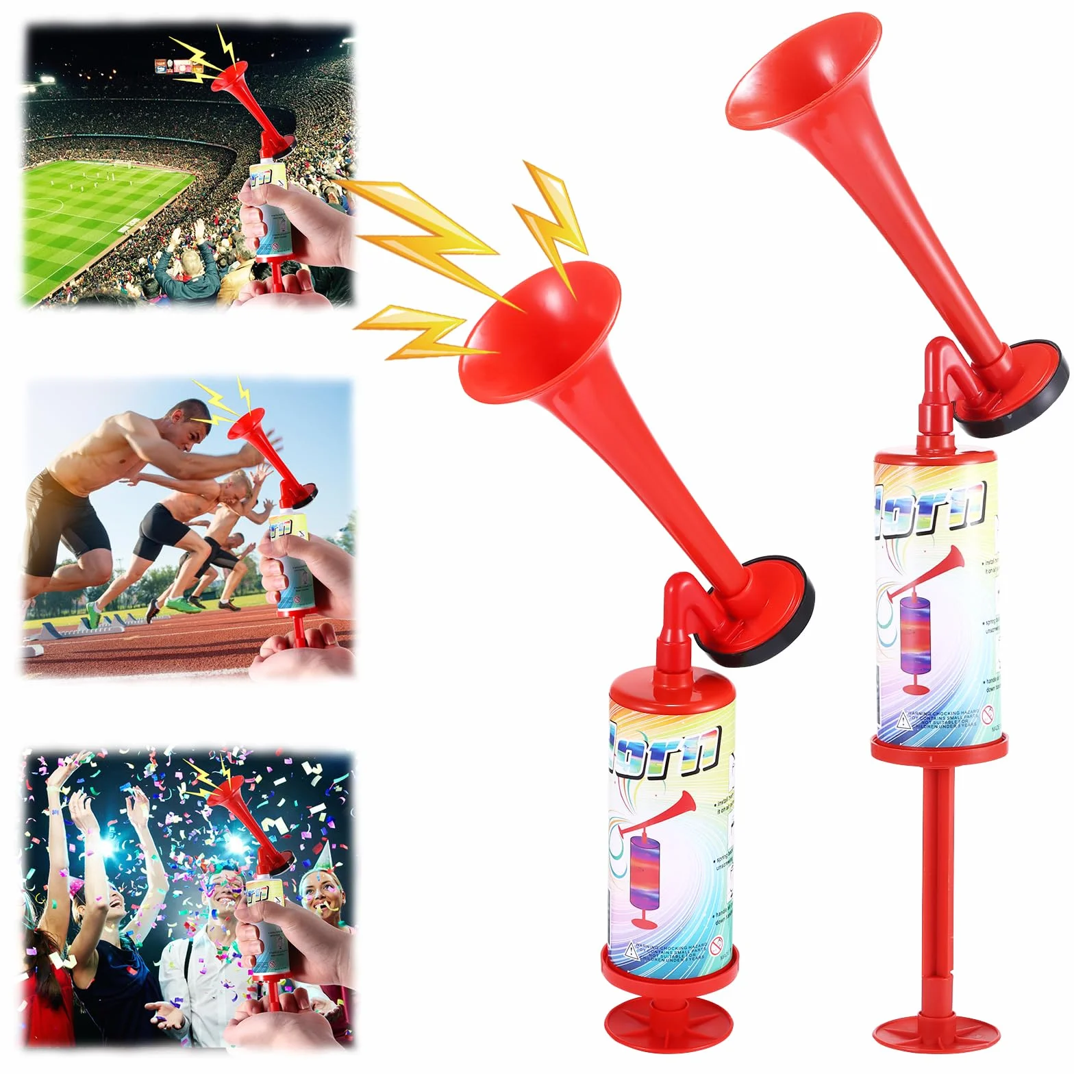 Lot de 2 Corne de Brume de Supporter