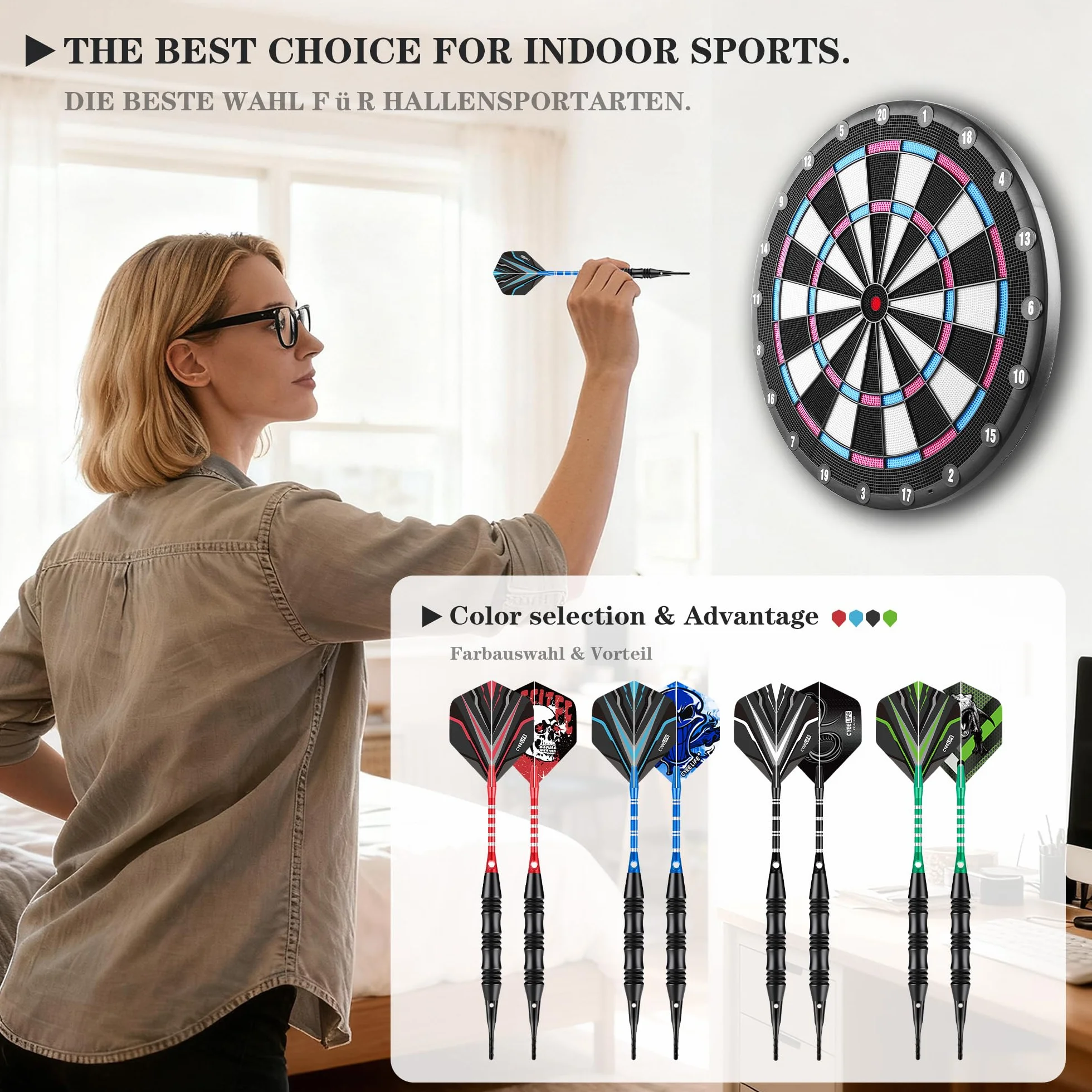 CyeeLife Flechette Pointe Plastique Set de 12 20g Soft Darts pour Cible électronique
