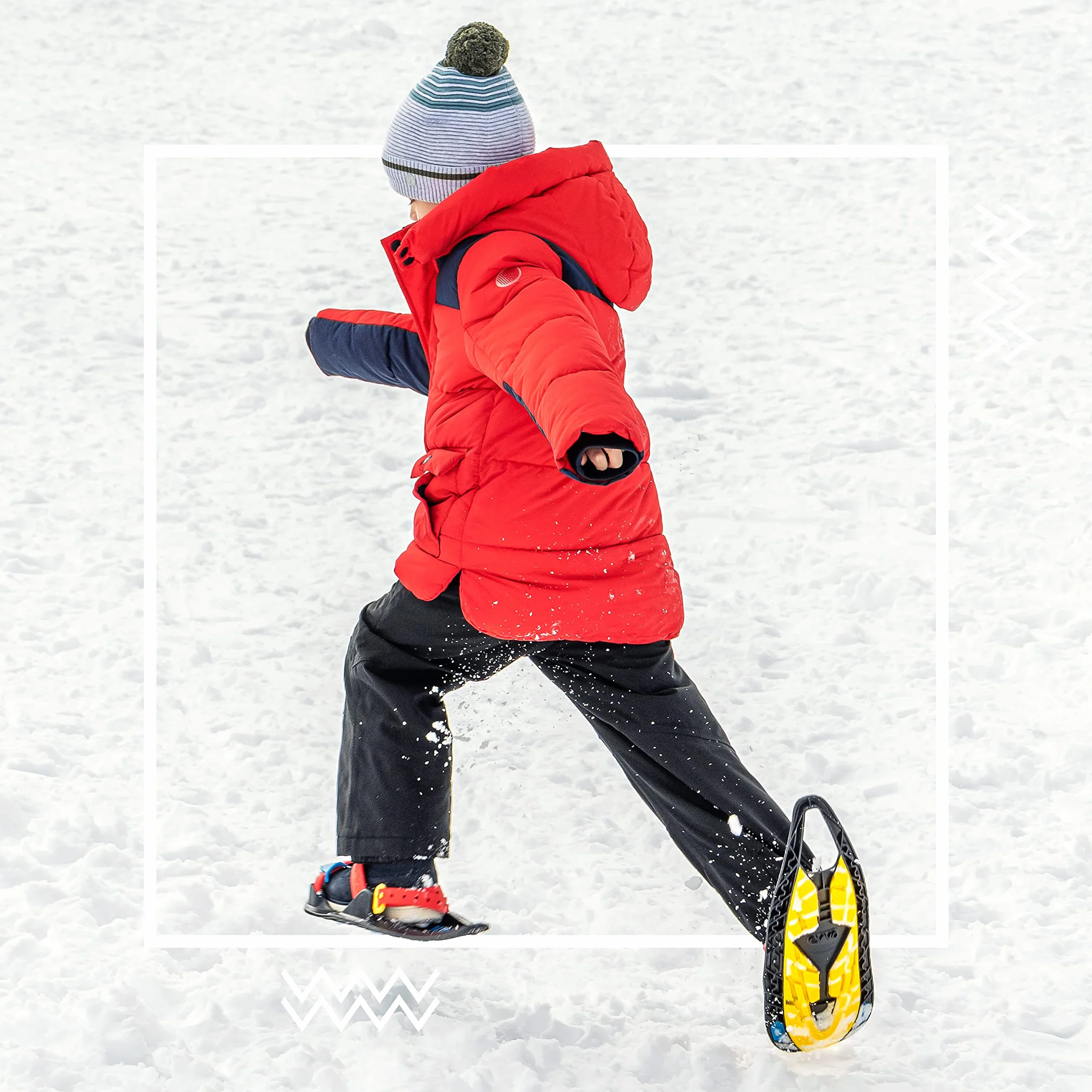 EVVO SHOSHIBAA Raquette Neige Enfant Fixations Réglables Crampons Souples Tout Terrain Randonnée