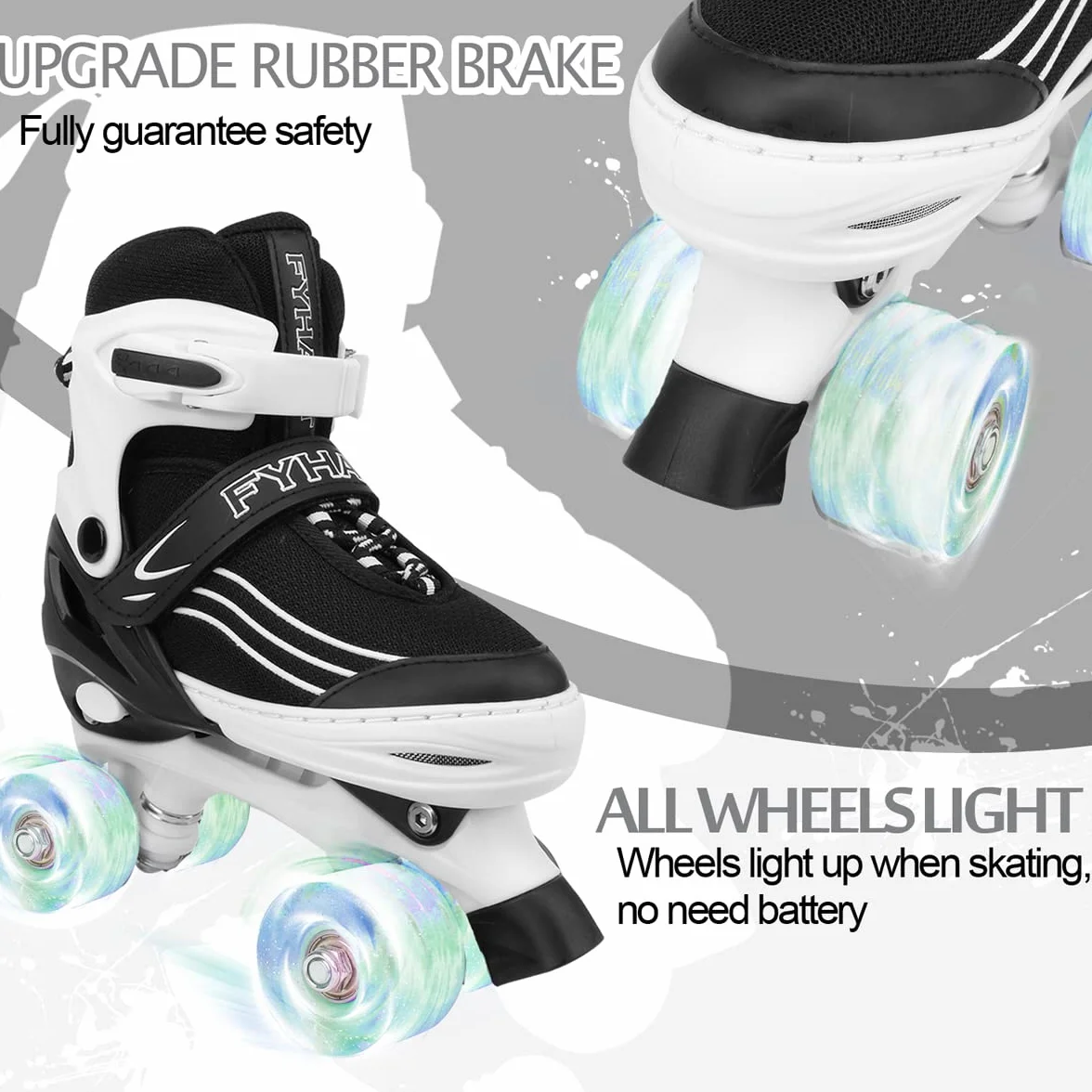 Patins à roulettes pour enfants avec roues lumineuses ajustables intérieur extérieur