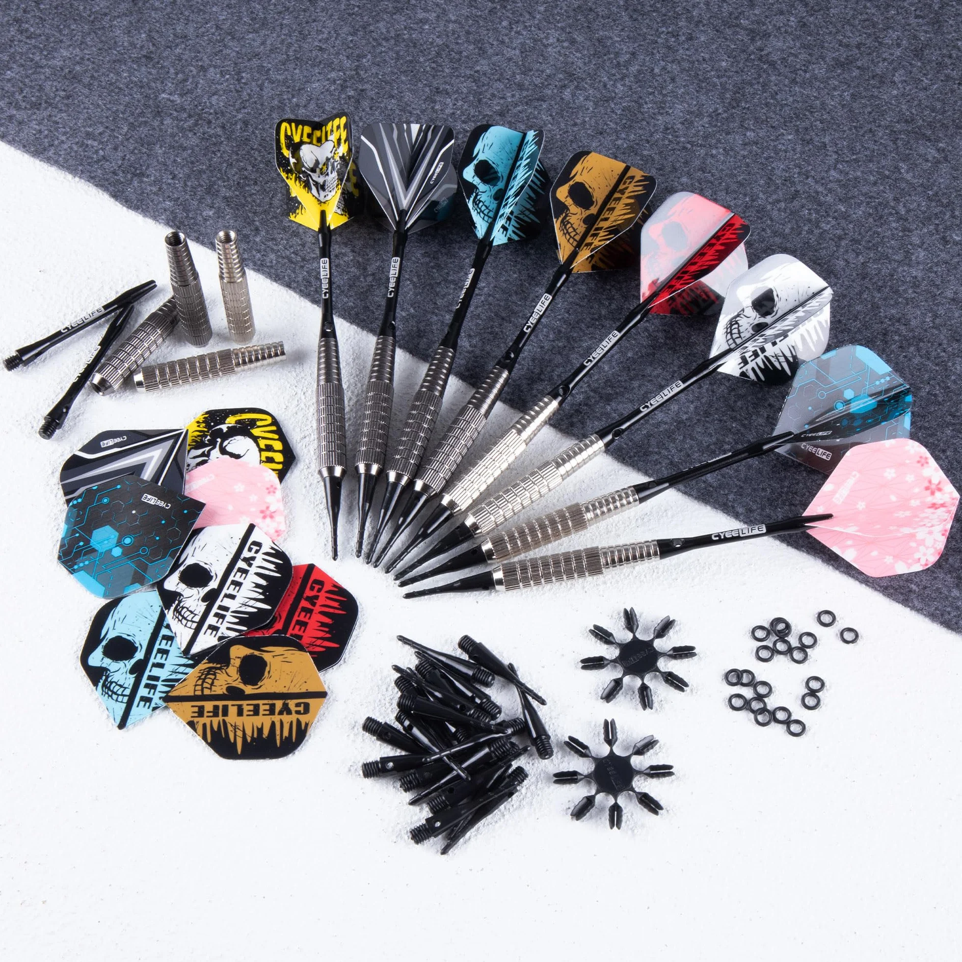 CyeeLife Fléchettes Soft 15/17g Set 12 Pièces pour Cible électronique