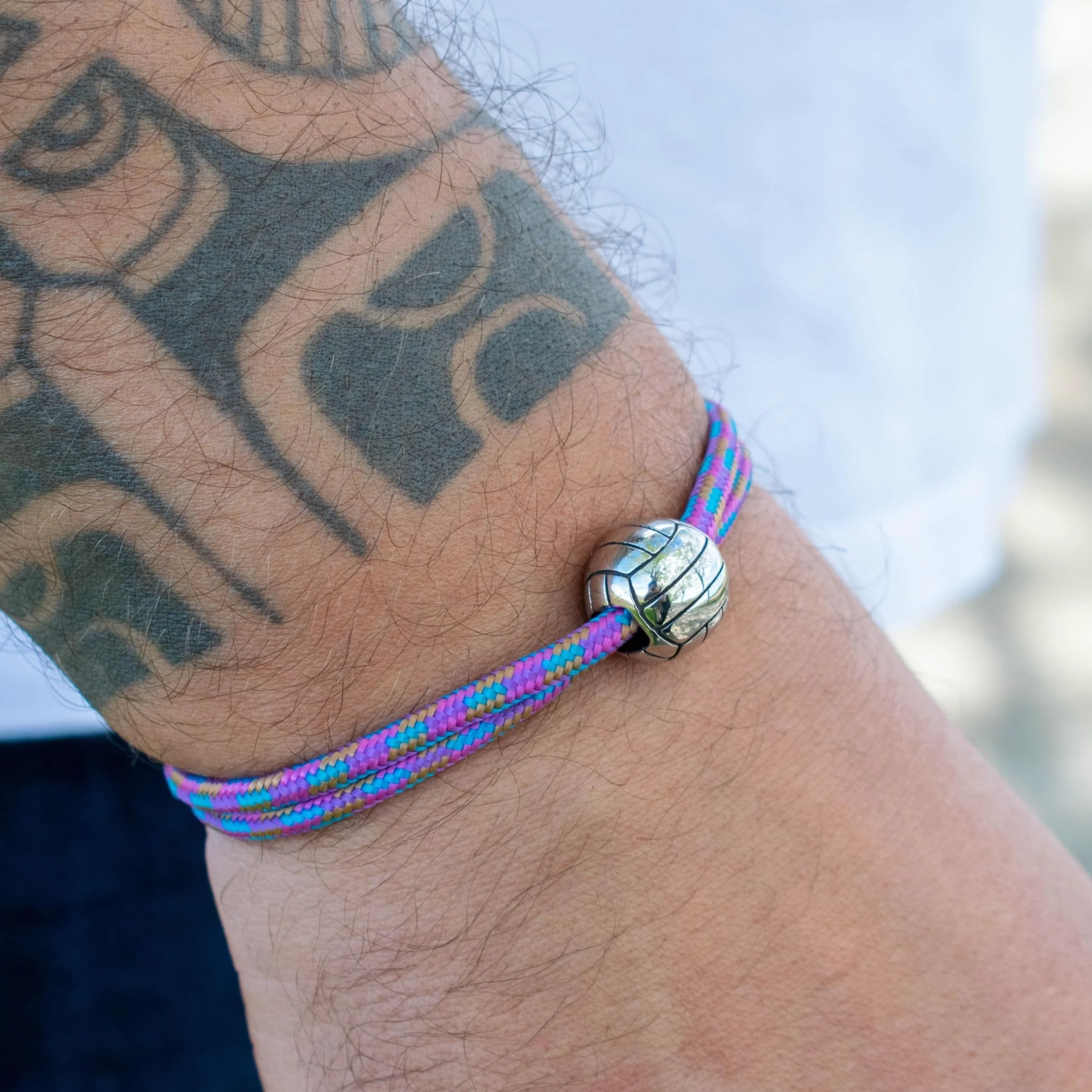 Bracelet Volleyball réglable acier inoxydable cadeau homme femme adolescent