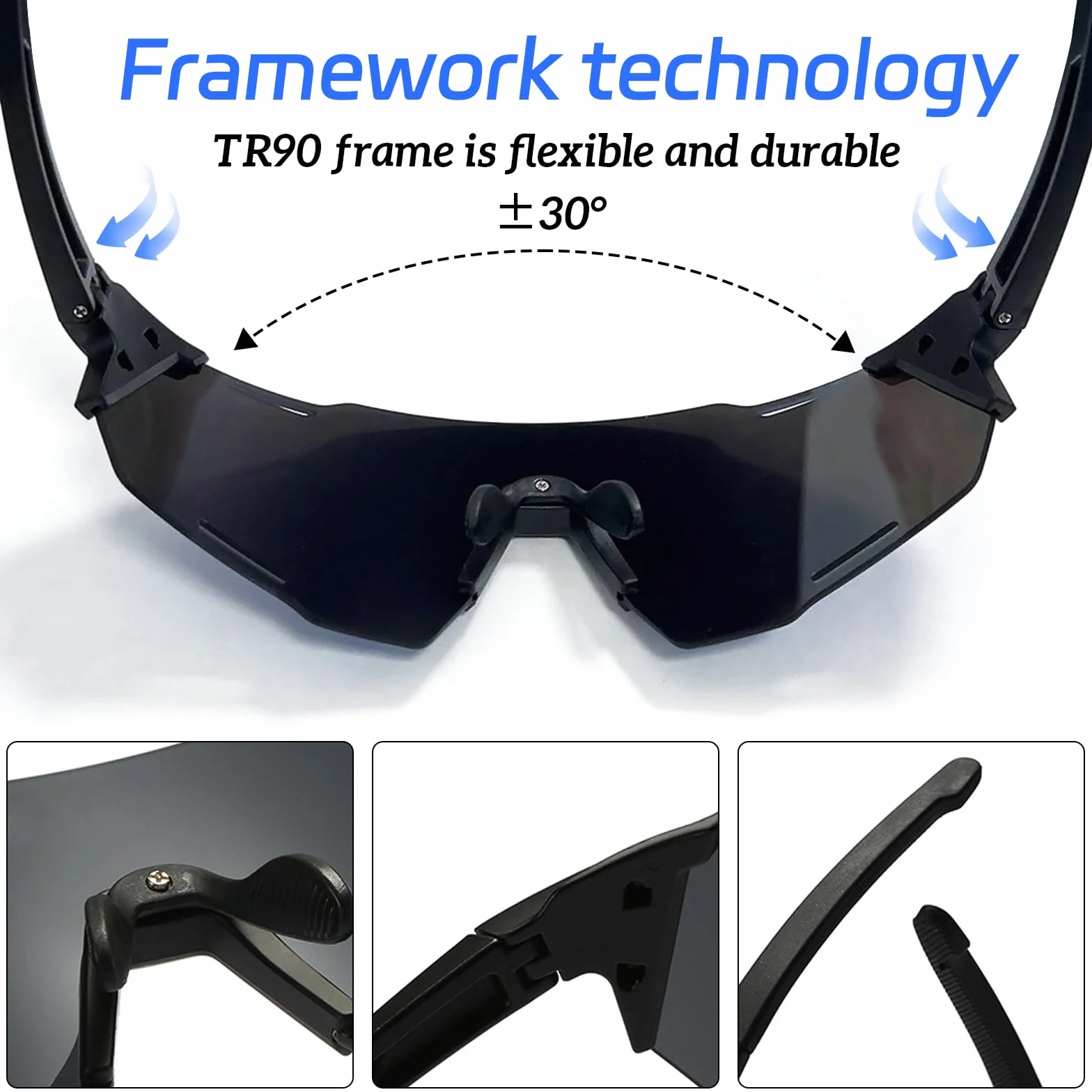 Lunettes de Soleil Sport Polarisées UV400 Lot de 2 Homme Femme Cyclisme Pêche Conduite
