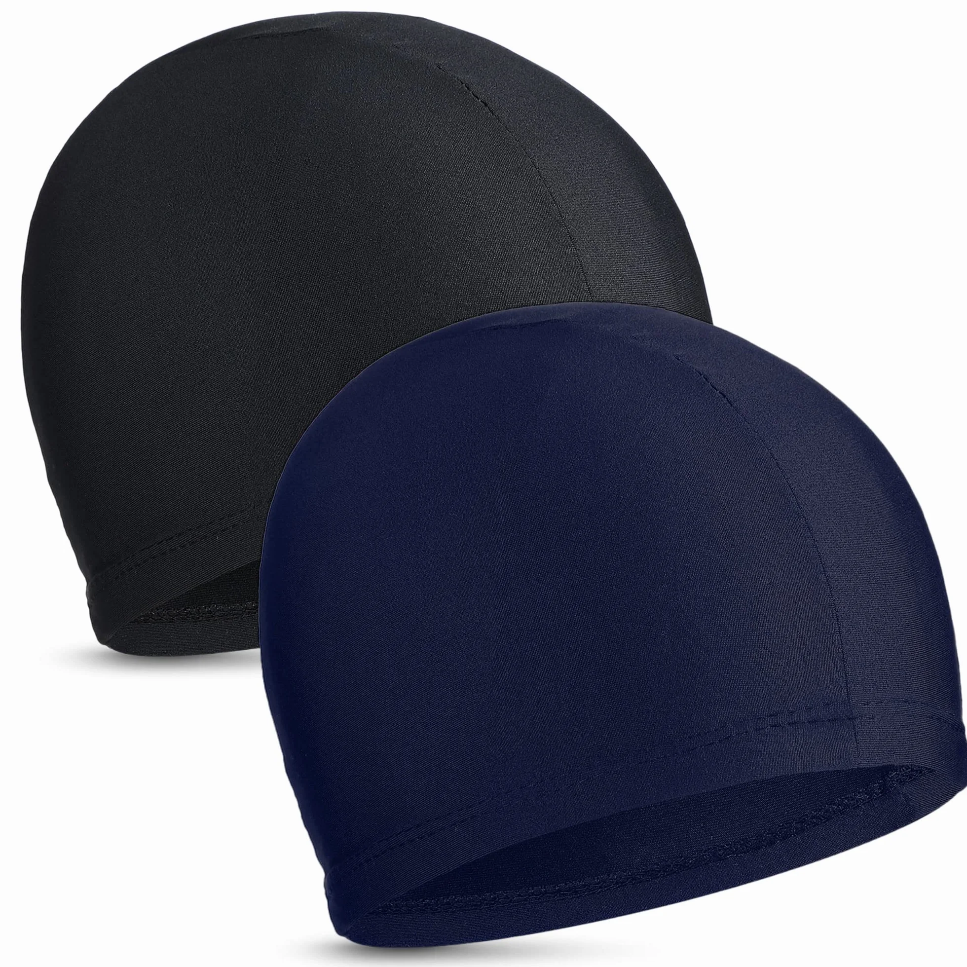 Bonnets de Bain Élastiques en Tissu Confortable pour Natation Femmes Hommes Enfants