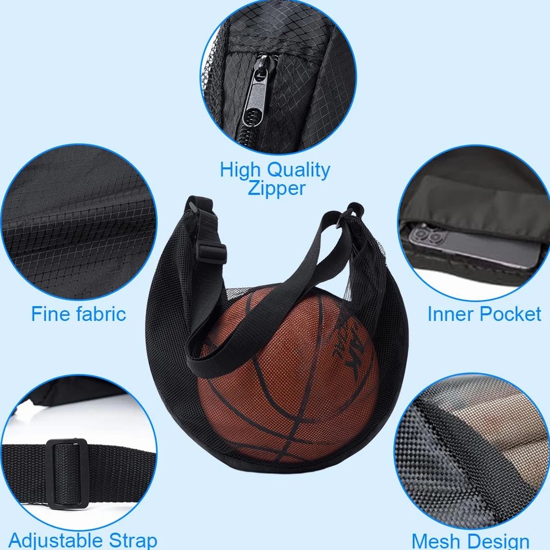 Sac à Dos de Basketball avec Poche Filet et Mousqueton pour Football