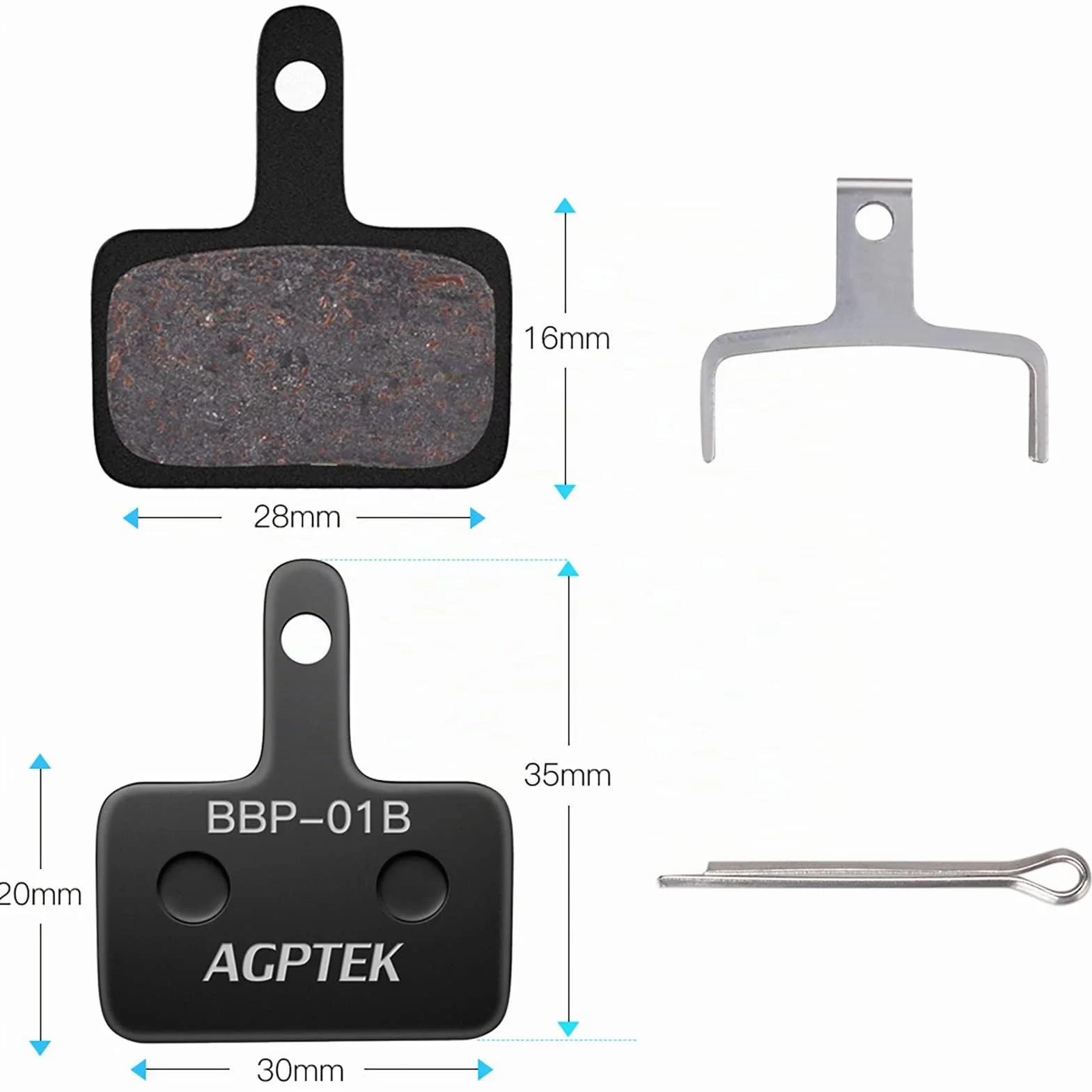 AGPTEK Plaquettes de Frein Vélo à Disque Semi-Métalliques pour Shimano TRP Tektro Deore
