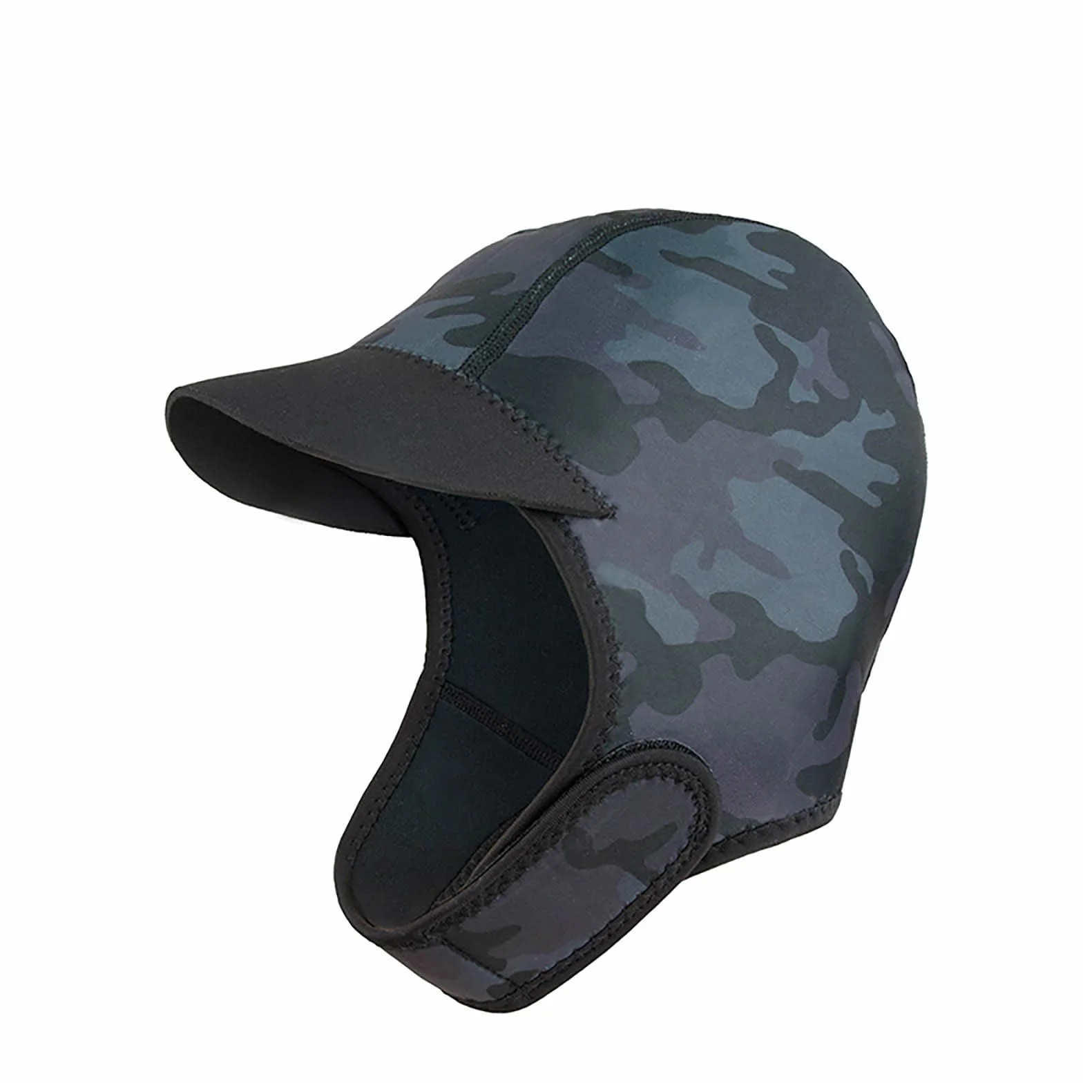 Bonnet de plongée en néoprène 2 mm avec mentonnière - Capuche de combinaison pour surf, plongée avec tuba, kayak, voile