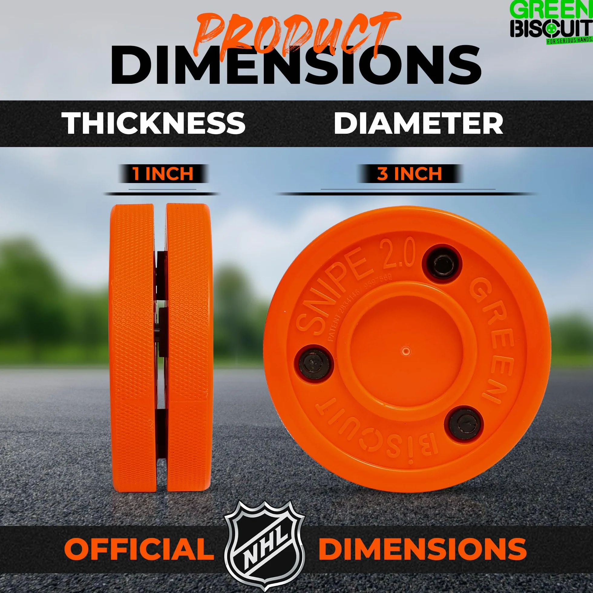 Green Biscuit Original Off Ice Hockey Puck 2-Pack
