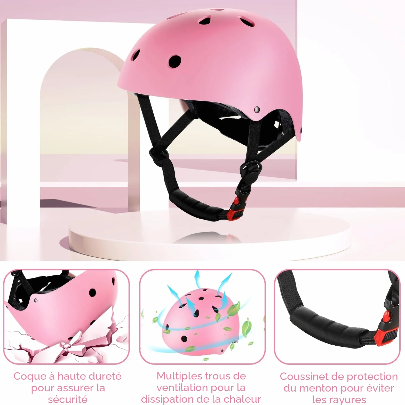 WayEee Protection Roller Enfant Casque Genouillères Ensemble de Protections Roller Skateboard Vélo Trottinette 3-10 ans