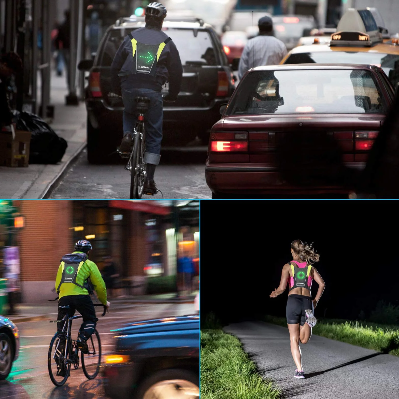 Gilet de Cyclisme LED Réfléchissant avec Indicateur de Direction Rechargeable USB