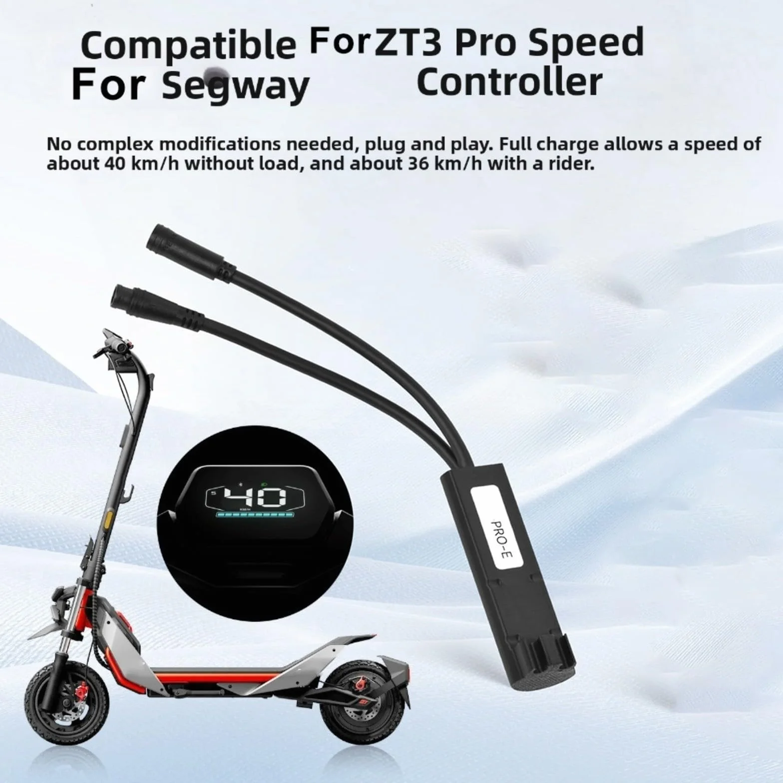 Câble de Débridage pour Trottinette Électrique ZT3 Pro ZT3 Pro-E Vitesse Max 40 km/h Supprime Alarme Sonore Noir