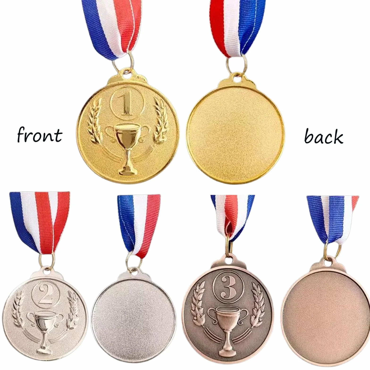 Médaille numérique métal 3 pièces, médaille du gagnant, prix compétition sport or argent bronze
