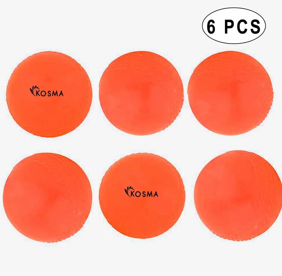 Kosma Lot de 6 balles de Cricket pour entraînement intérieur et extérieur (Orange)