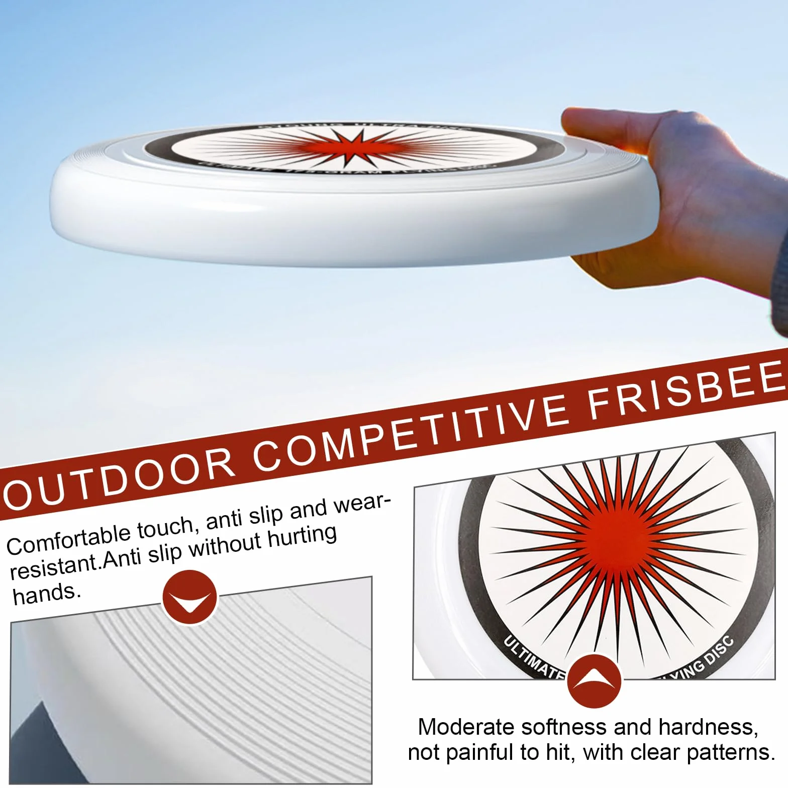 Frisbee de compétition 175g sportif extérieur original pour joueurs professionnels et occasionnels