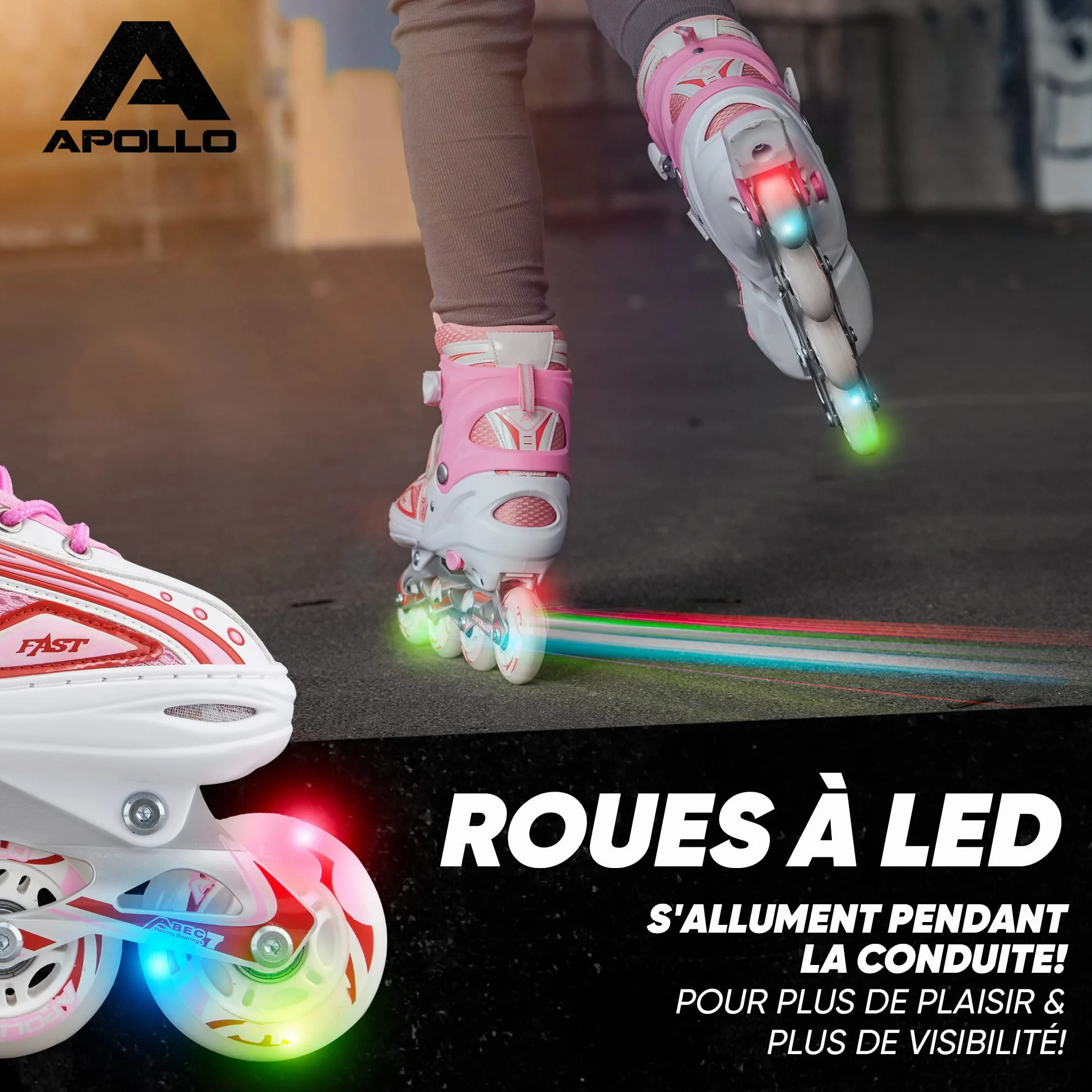 Apollo Super Blades X Pro Patins à roulettes Enfants Roues LED S M L