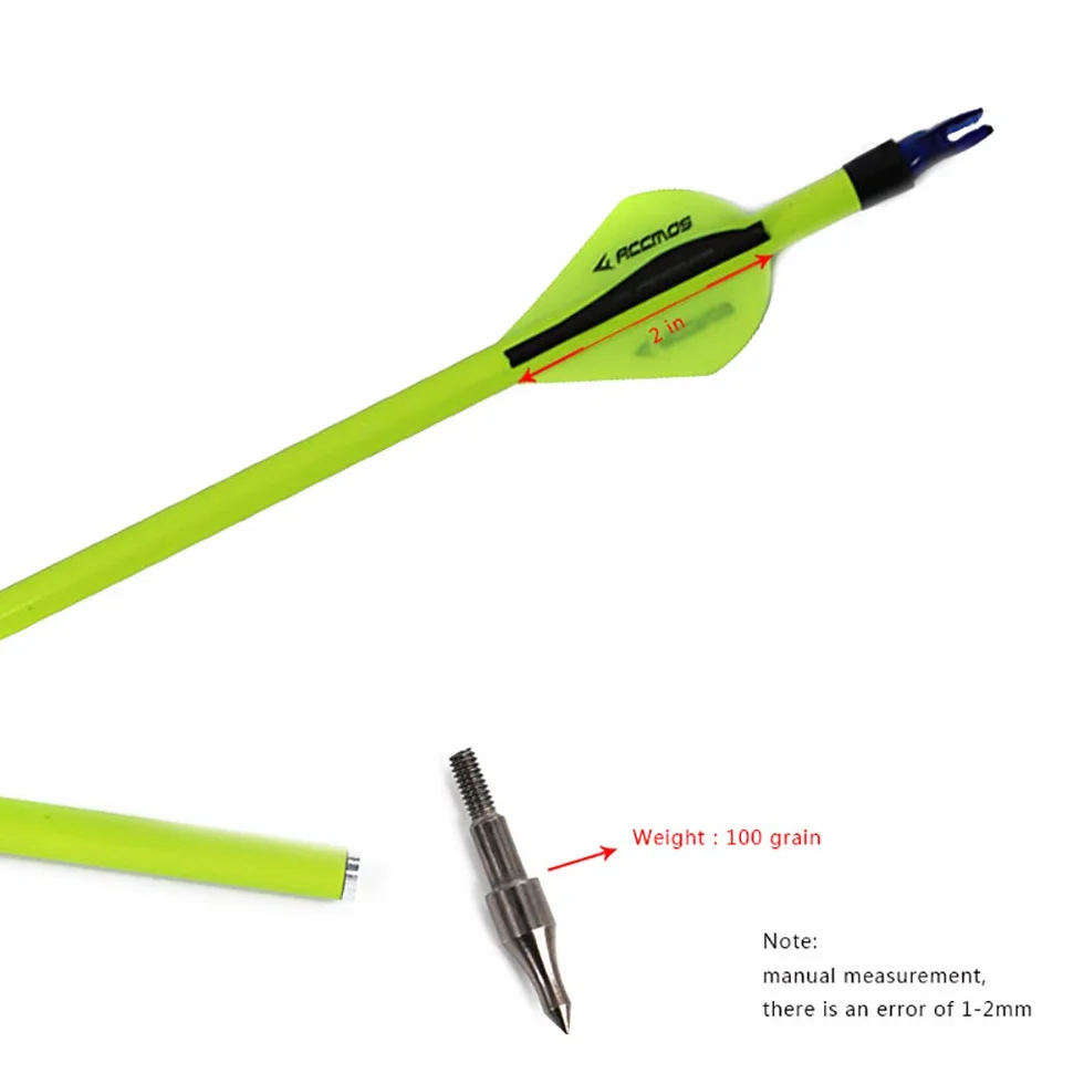 ACCMOS 6/12/24/48pièces Flèches Pro en Carbone Mixte 22.5-30pouces Spine 500 pour Arc Recurve Arc à Poulies
