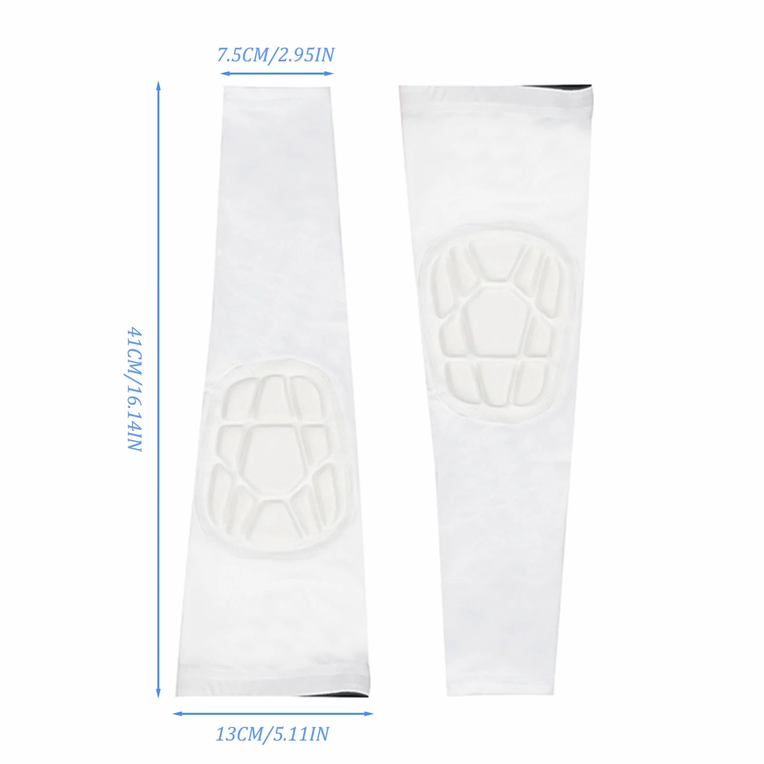 Manche Coude Rembourré Blanc Souple Protege Coude Sport Epais Coudière Volleyball Anti-Chocs