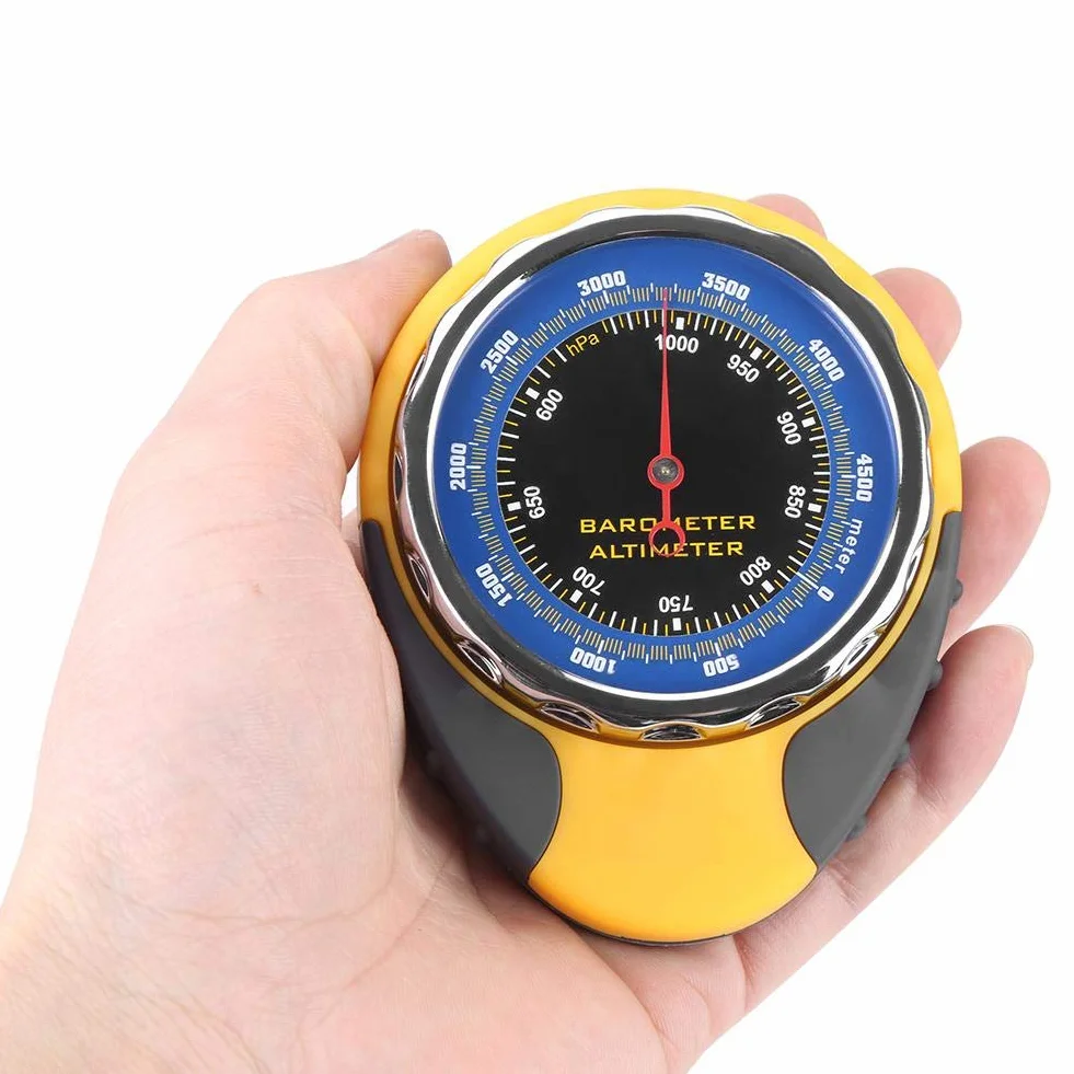 Baromètre Multifonctionnel 4 en 1 Mini Boussole Numérique Altimètre Thermomètre pour Camping