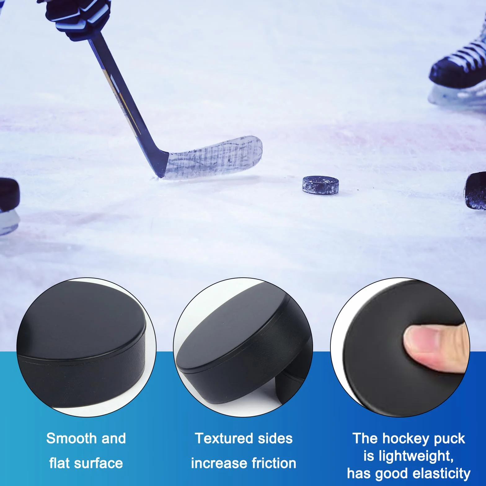 Palets de hockey sur glace 16 pièces 7,6 x 7,6 x 2,5 cm en mousse pour entraînement