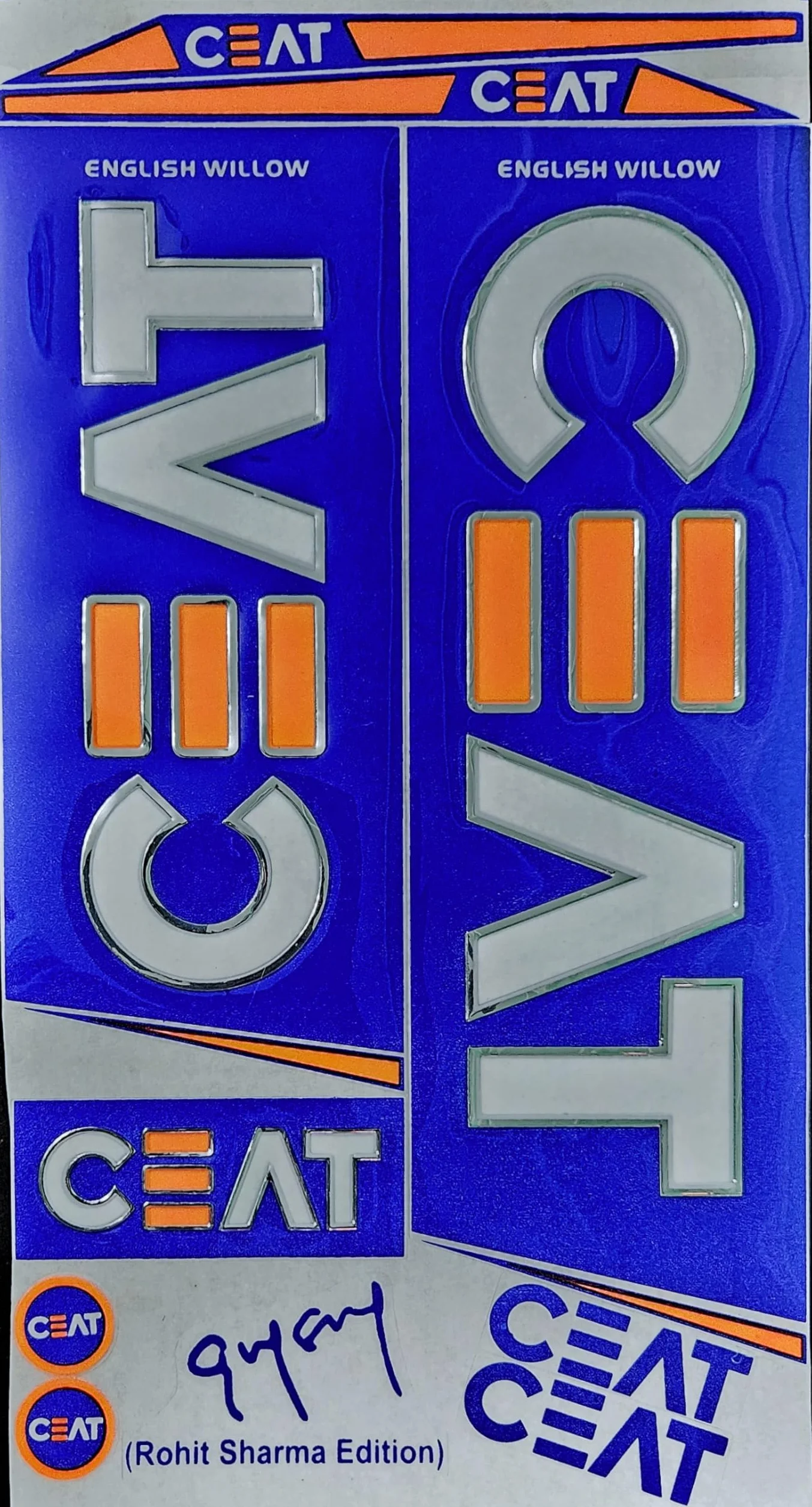 CEAT Rohit Sharma AYN Autocollant 3D en relief pour batte de cricket, accessoires de sport