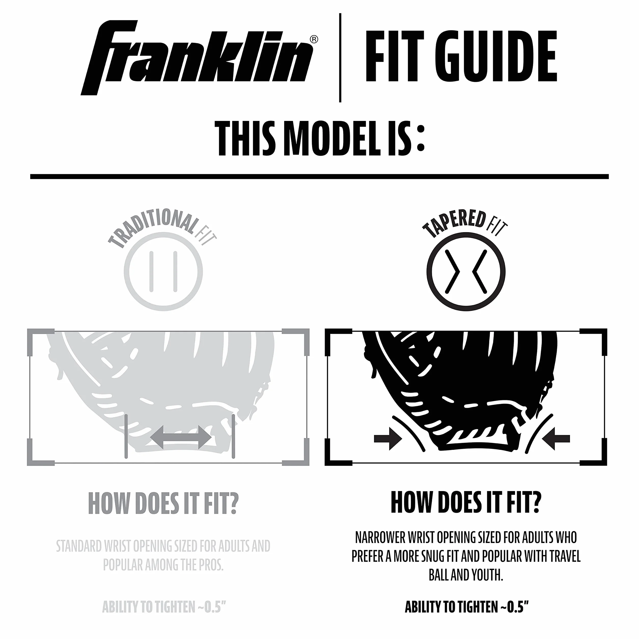 Franklin Sports Gants de Baseball en Cuir de Vache Noir CTZ5000