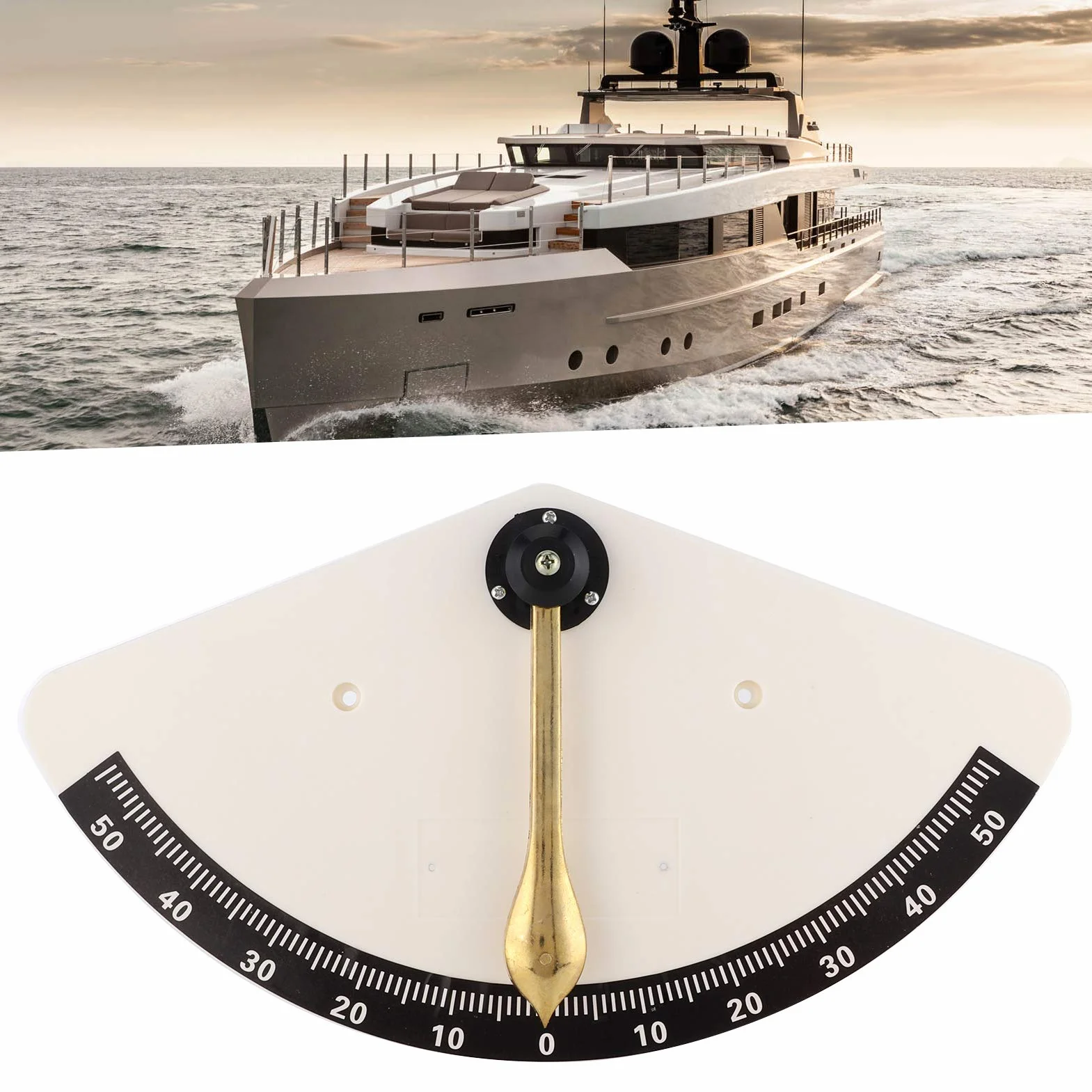 Clinomètre marin universel en cuivre ABS pour voiliers yachts bateaux