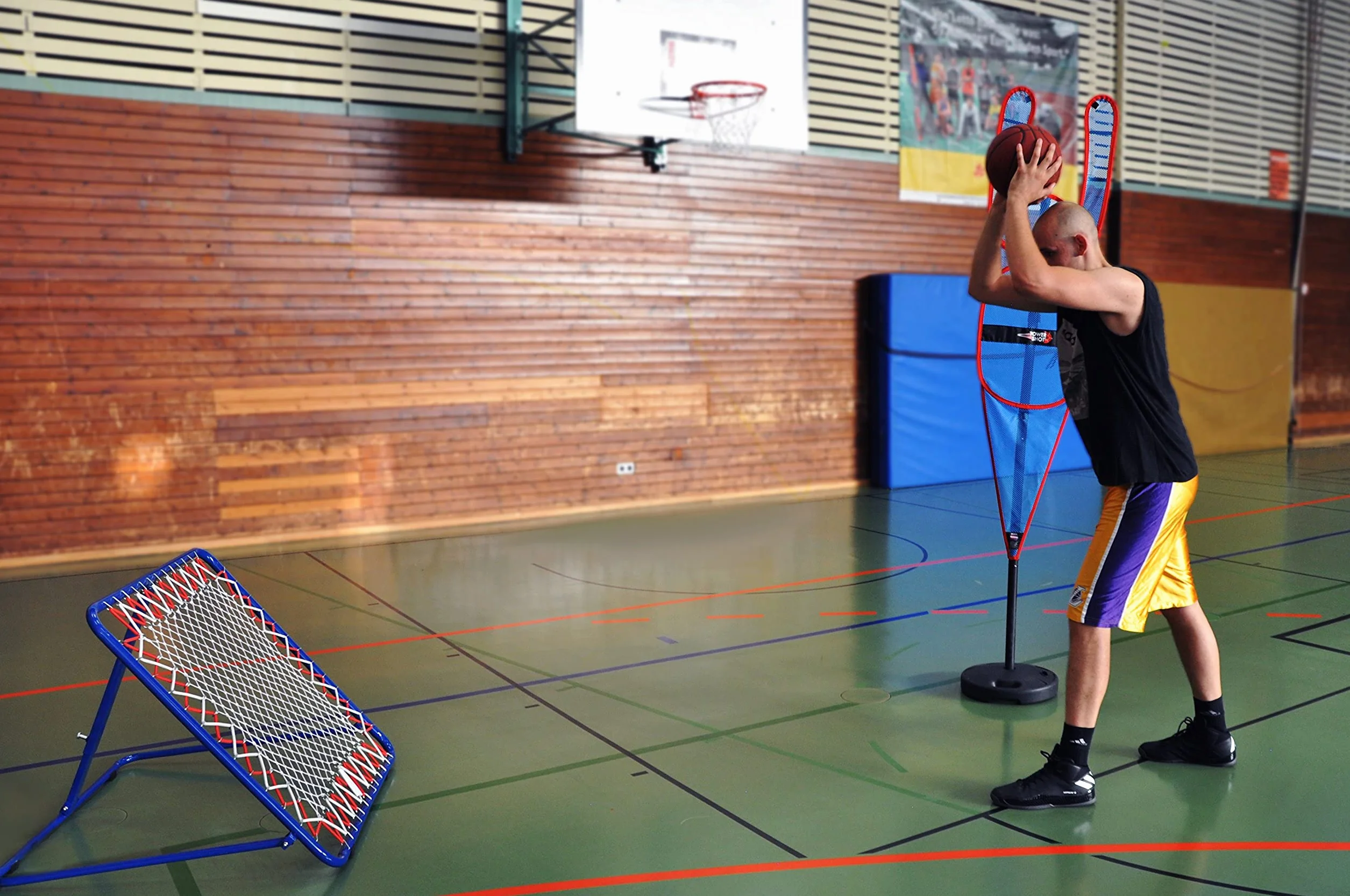 POWERSHOT Tchoukball Filet de Rebond 100 x 100 cm Ajustable 6 Positions 40° à 90°
