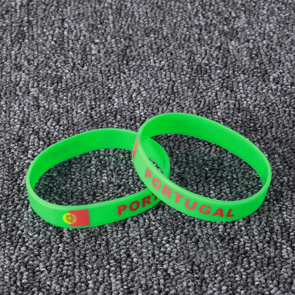 Bracelet Imprimé Drapeau Portugal Silicone VOSAREA 5 Pièces pour Football Sports