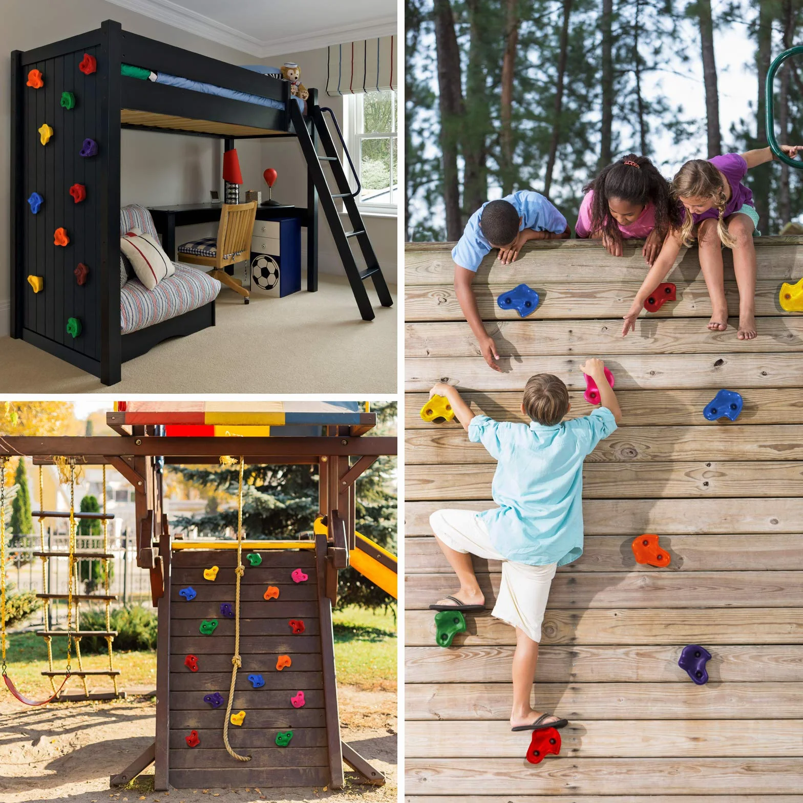 ALPIDEX Prises d'escalade Enfants 200 kg, 30 pièces