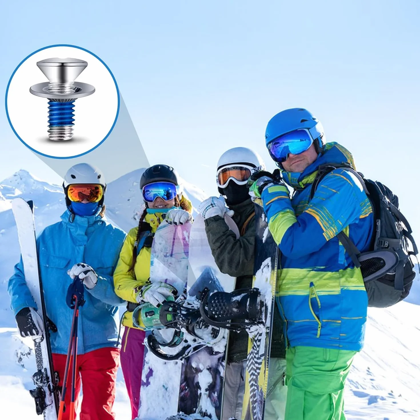 Lot de 32 vis de fixation pour snowboard avec rondelles
