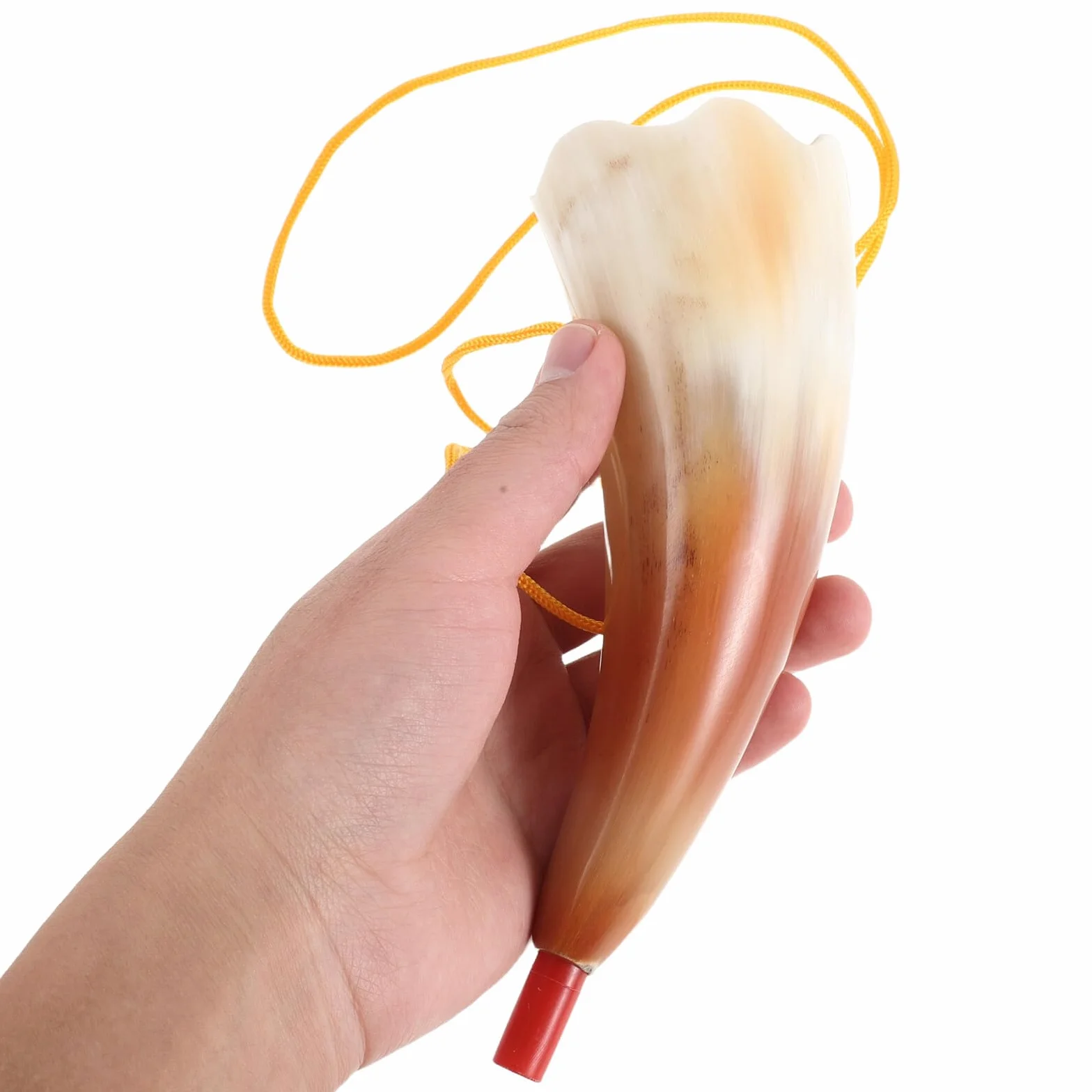 VICASKY Corne de Supporter Sportif en Véritable Corne de Vache Naturelle, Trompette Klaxon Portable avec Poignée
