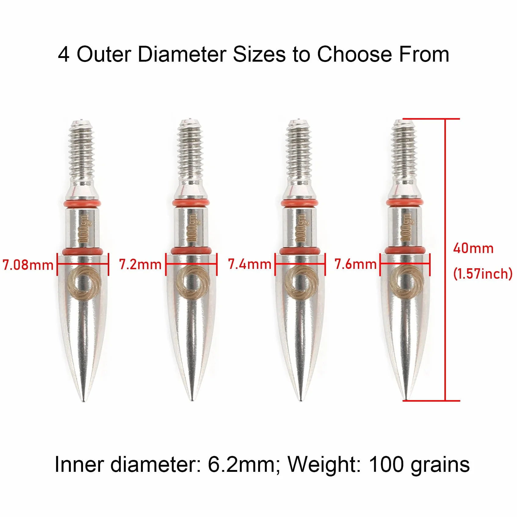 SHARROW 12pcs Pointe de Flèche de Tir à l'arc en Acier Inoxydable 100 Grain Broadheads