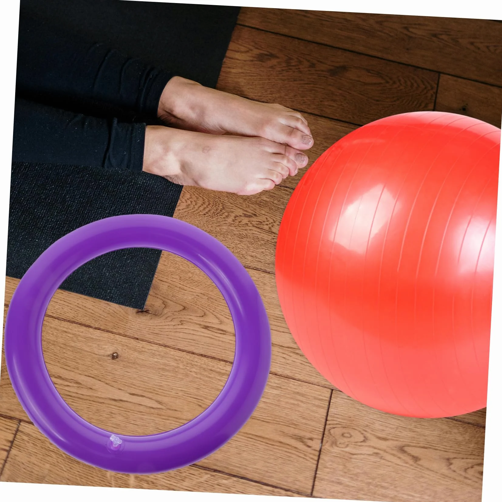 Base de Ballon de Yoga Ronde en PVC Anneau Fixe pour Ballon de Yoga Gonflable Accessoire Fitness
