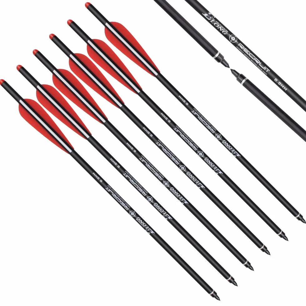 Flèches d'arbalète Carbone 16" 18" 20" 22" 12 pièces pour Chasse et Tir à l'arc