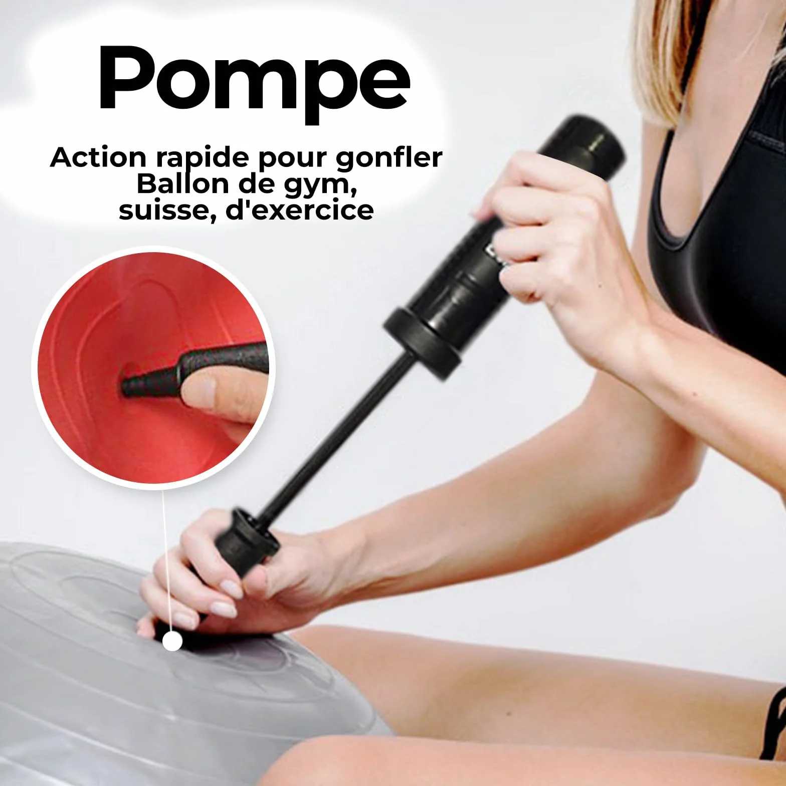 ResultSport Gonfleur Ballon Pompe Double Action Fitness Gym Swiss Ball