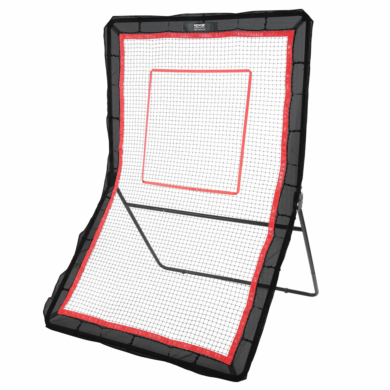 VEVOR Filet de Rebond 152x213 cm Rebondisseur de Football Volley-ball Angle Réglable Cible Base-ball Cadre Acier Tissu Haute Élasticité Entraînement