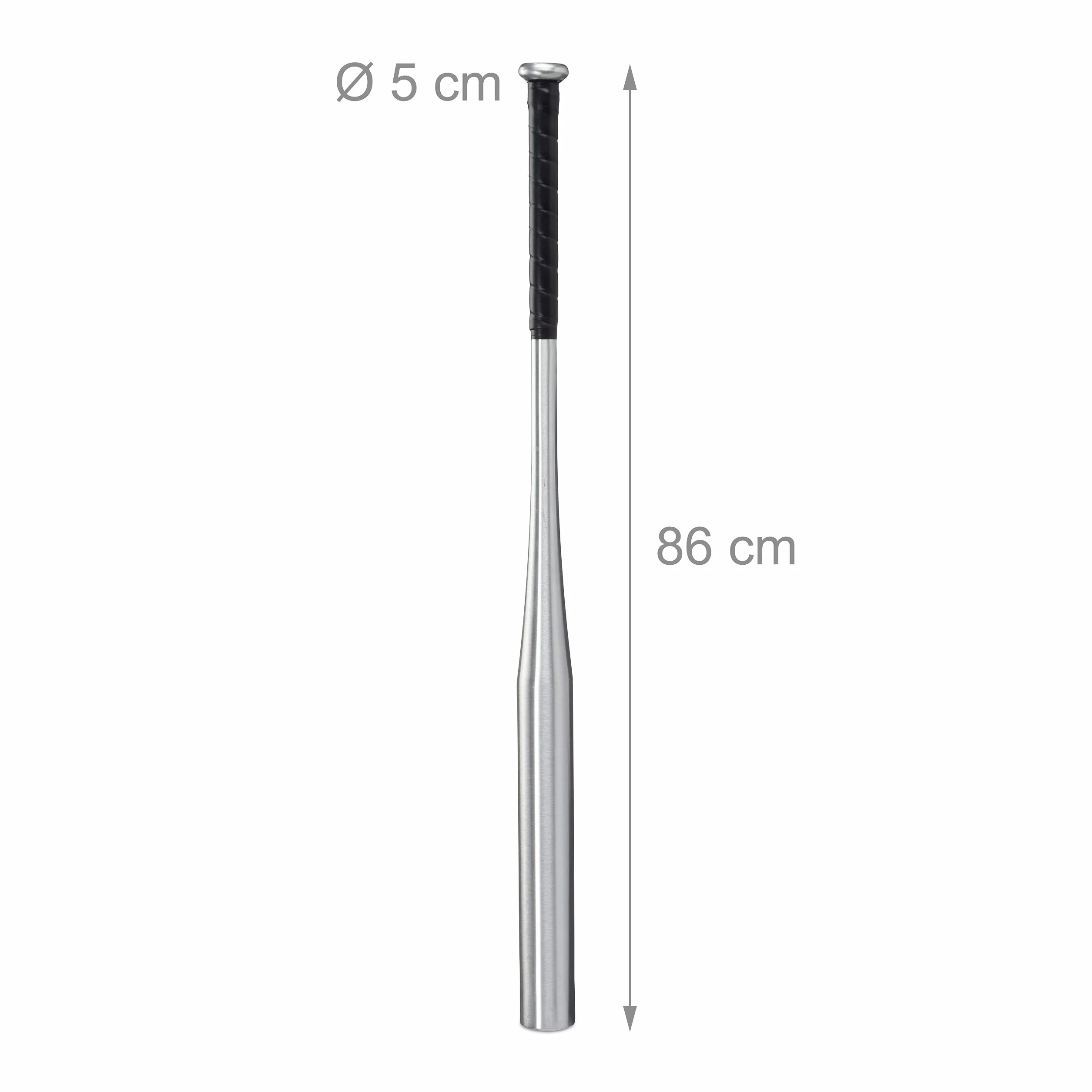 Relaxdays Batte de baseball légère en aluminium avec poignée antidérapante Argenté 34"