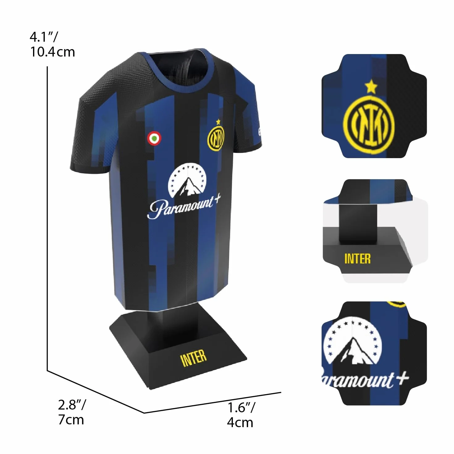 Inter Maillot Home Jersey 2023-2024 Miniature Aluminium Étui Assembler Football Milan