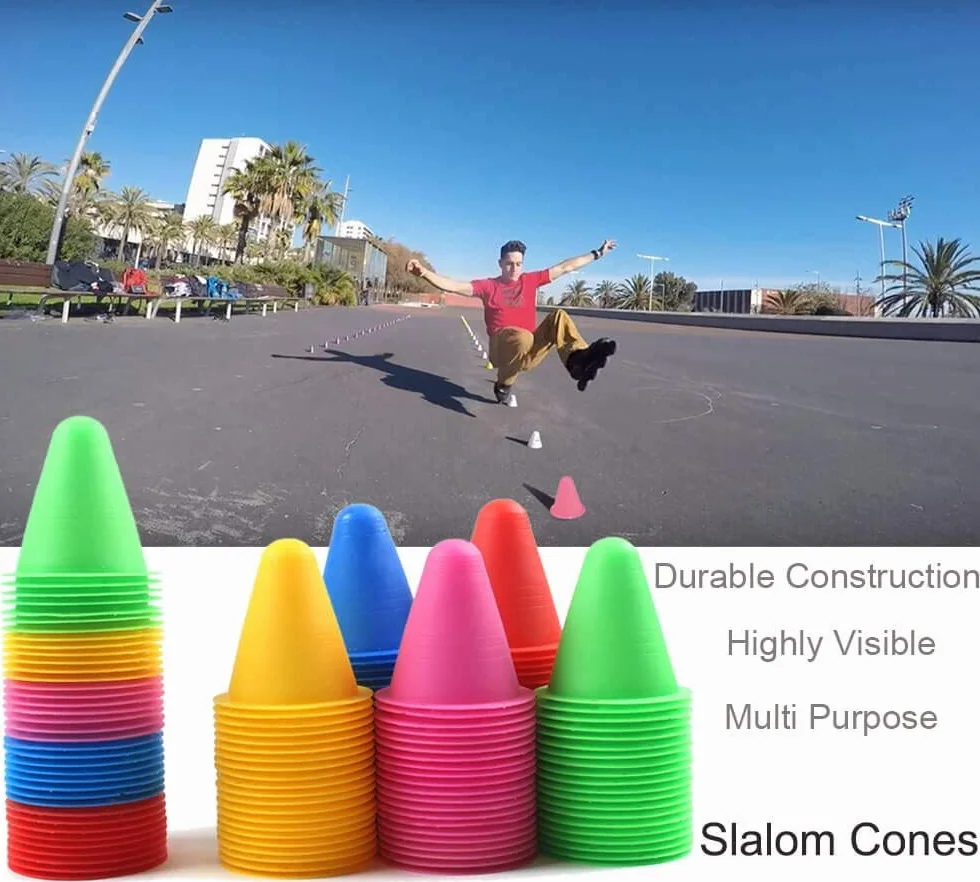 Slalom Cônes Plot Lot de 50 Multicolore Patinage Roller