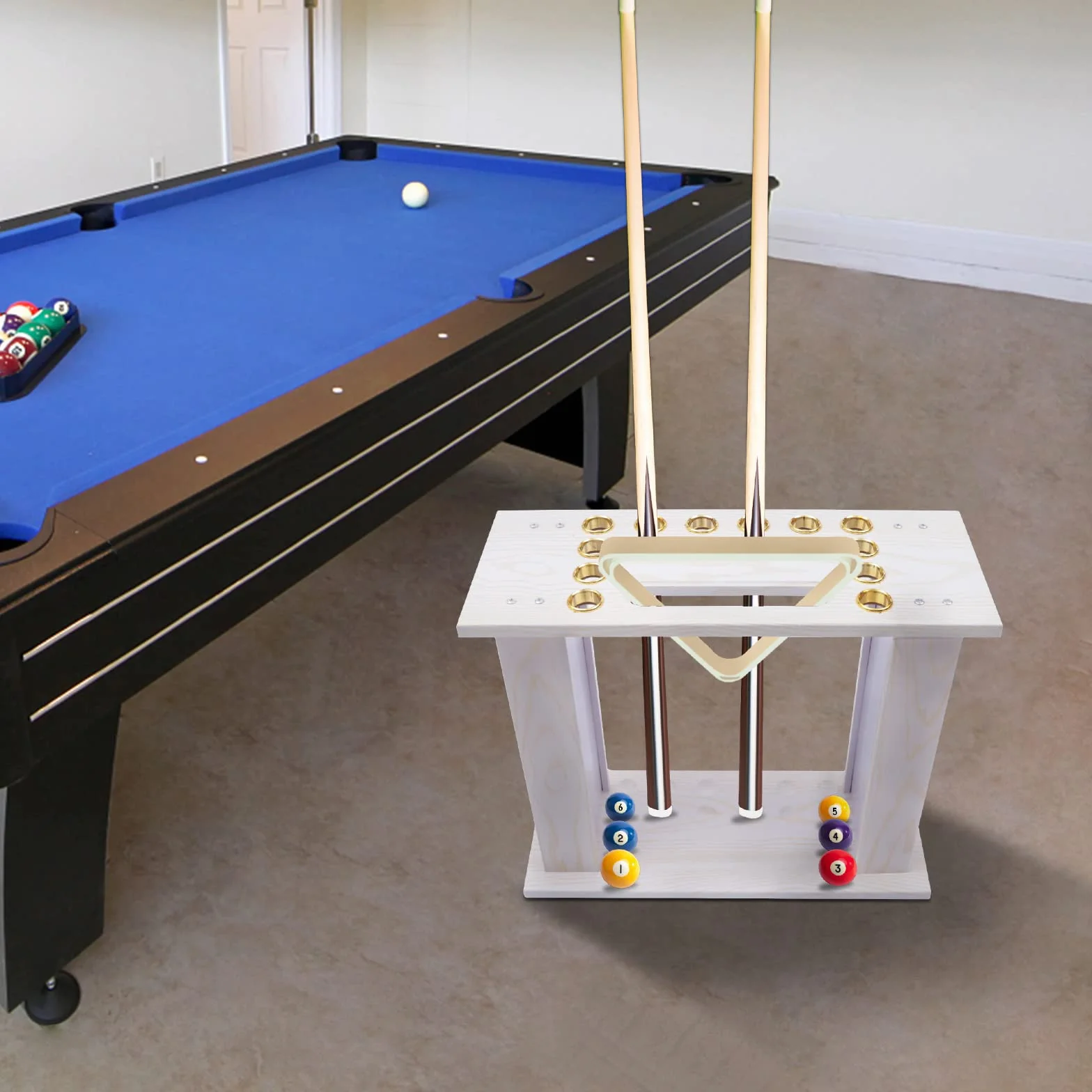 Support de queue de billard pour 16 queues et accessoires maison club