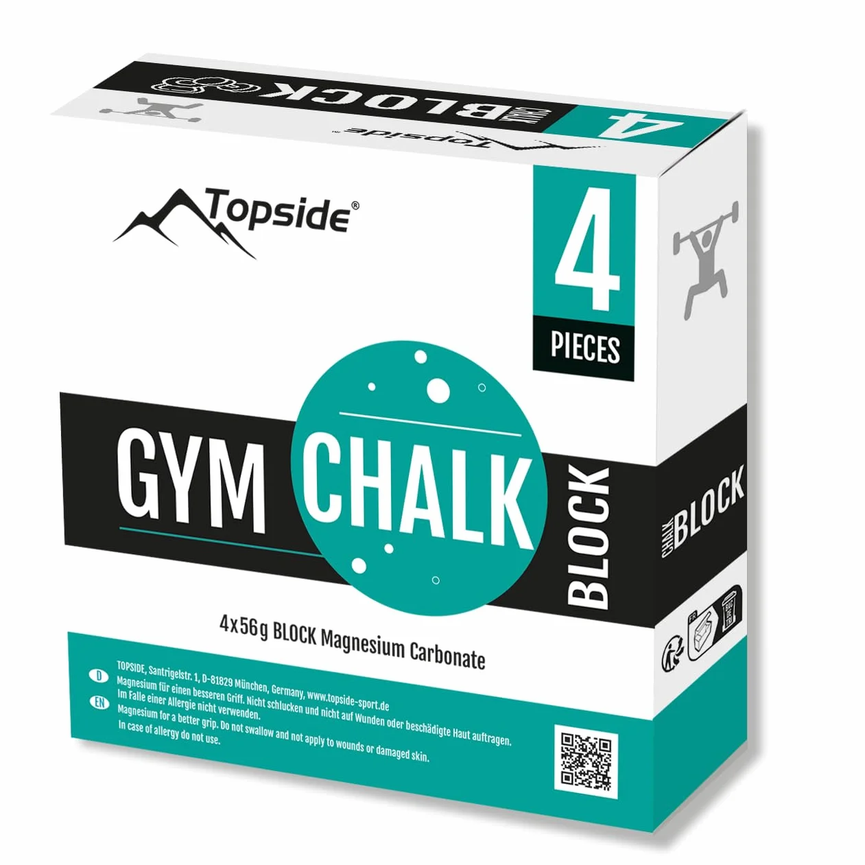 TOPSIDE Bloc de Craie Pur Carbonate de Magnésium pour Sport Grip