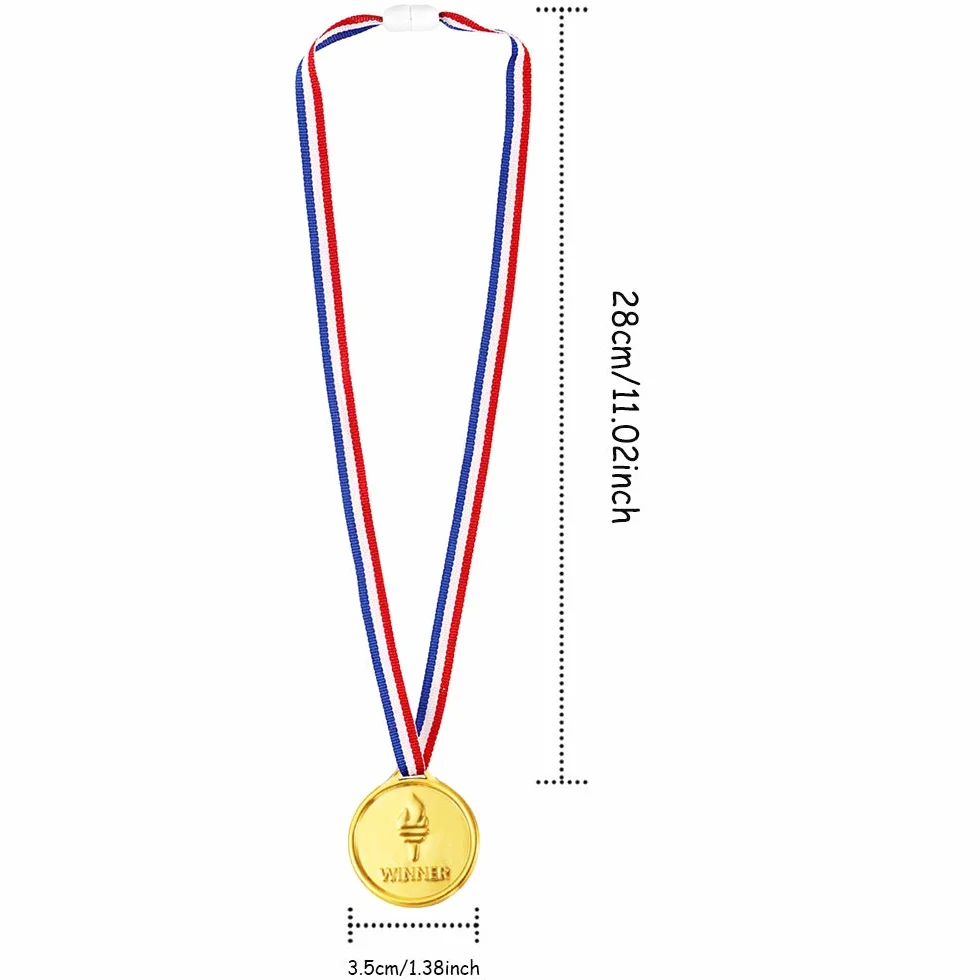 Pllieay 48 Pièces Médailles Enfants Or Plastique Compétition Sport Récompenses