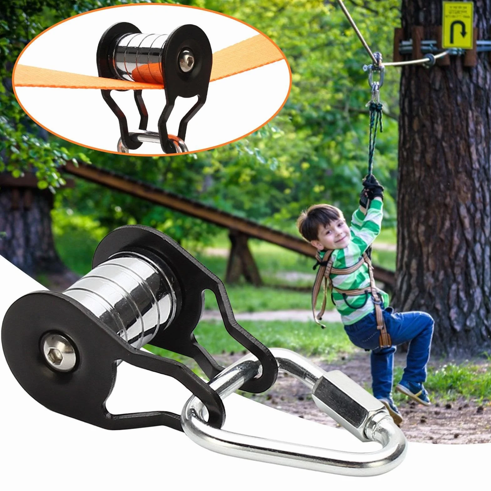 Poulie Slacklines Acier 200 Kg Multifonctionnelle