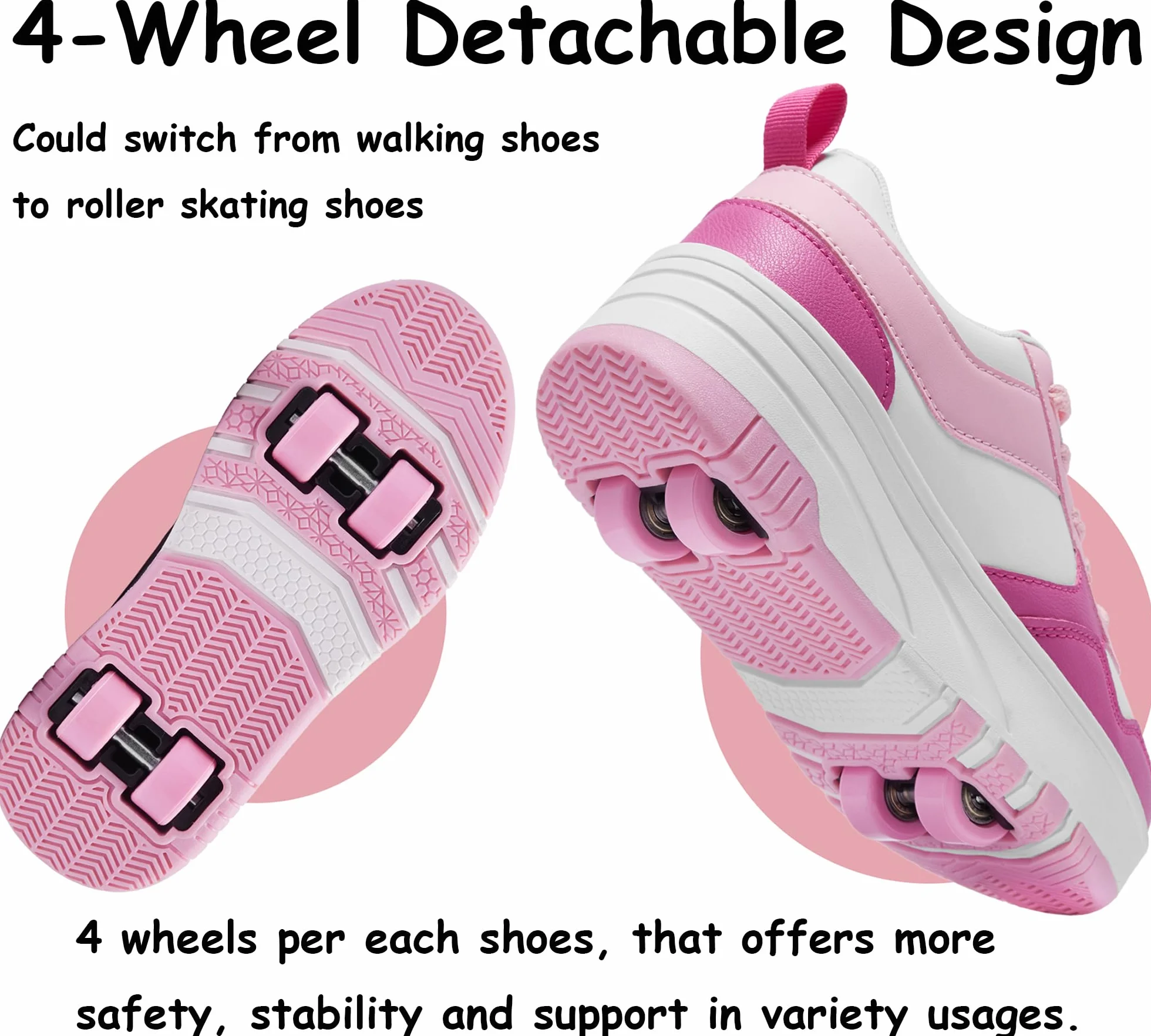 Chaussures de skate à roulettes amovibles pour enfants