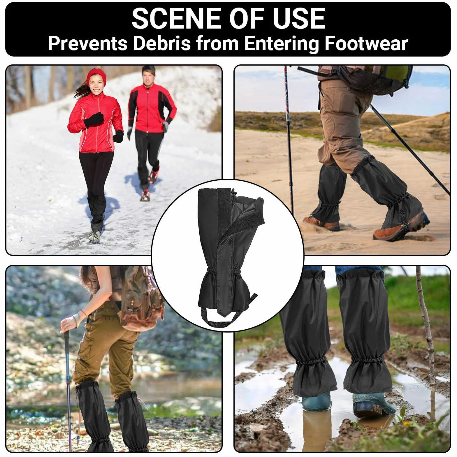 Bellanova Guêtres Imperméables Randonnée Neige Respirantes Antidérapantes Ski Trekking Outdoor