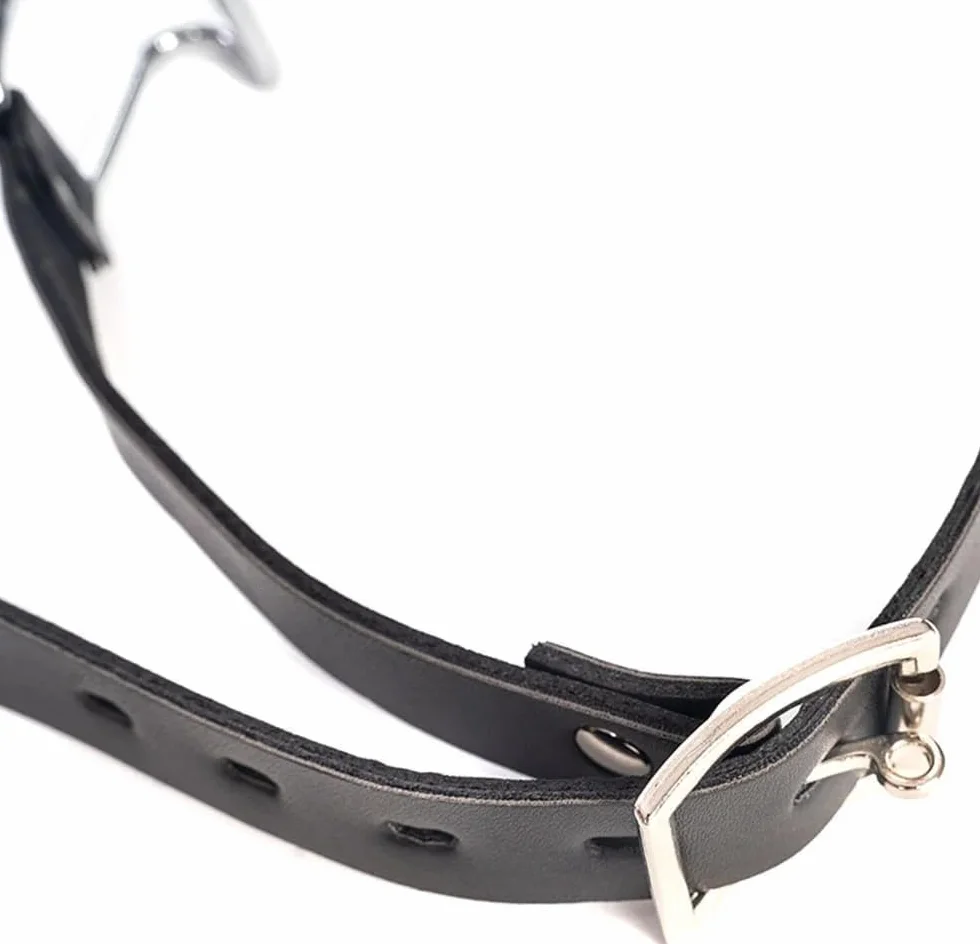 Lèvres métalliques réglables B-D-S-M pour jeux de rôle avec fermeture à double boucle - noir
