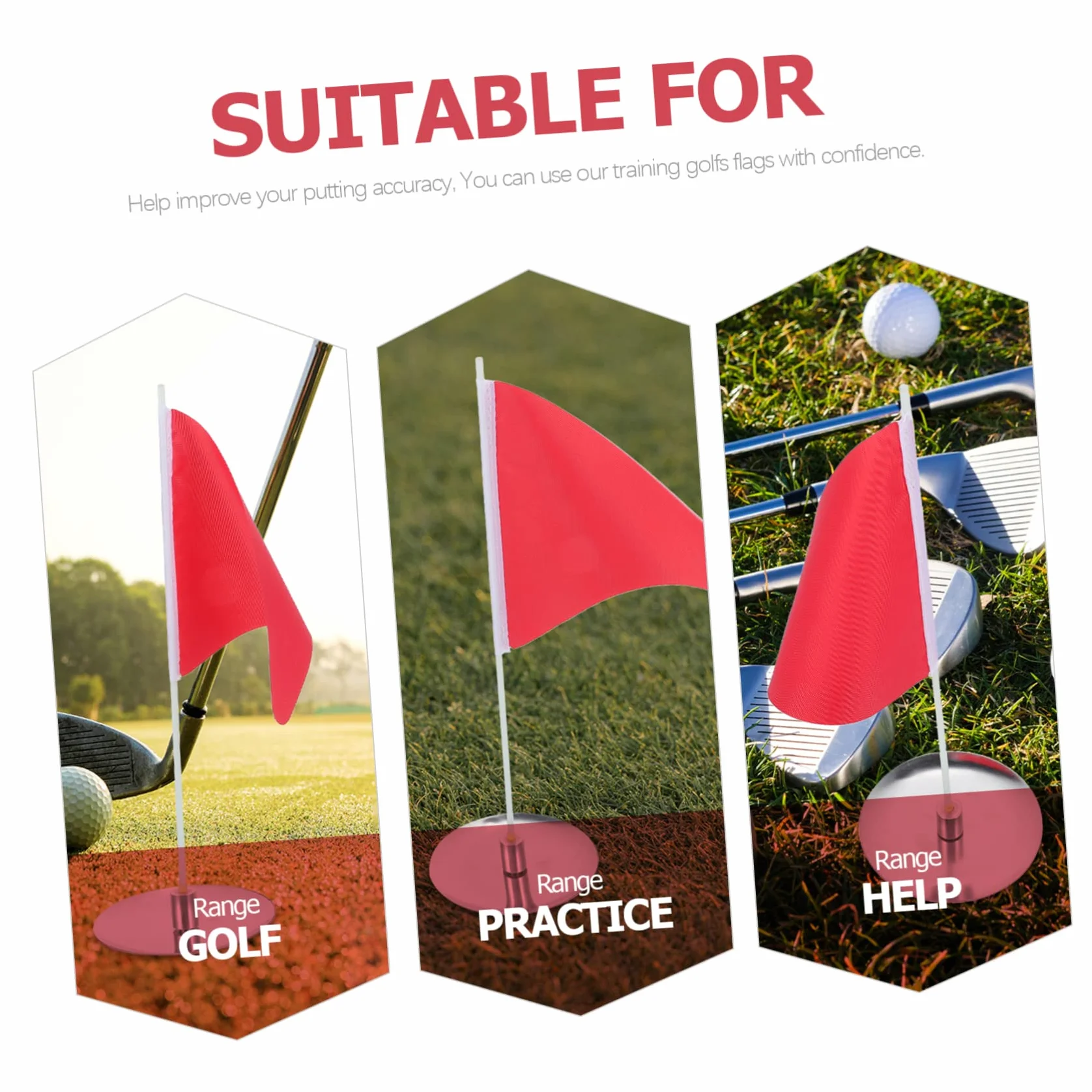 Ensemble Drapeau De Golf Portable Avec Tasse De Trou - Accessoires De Pratique De Golf Léger Et Compact Pour Améliorer La Précision De Putting