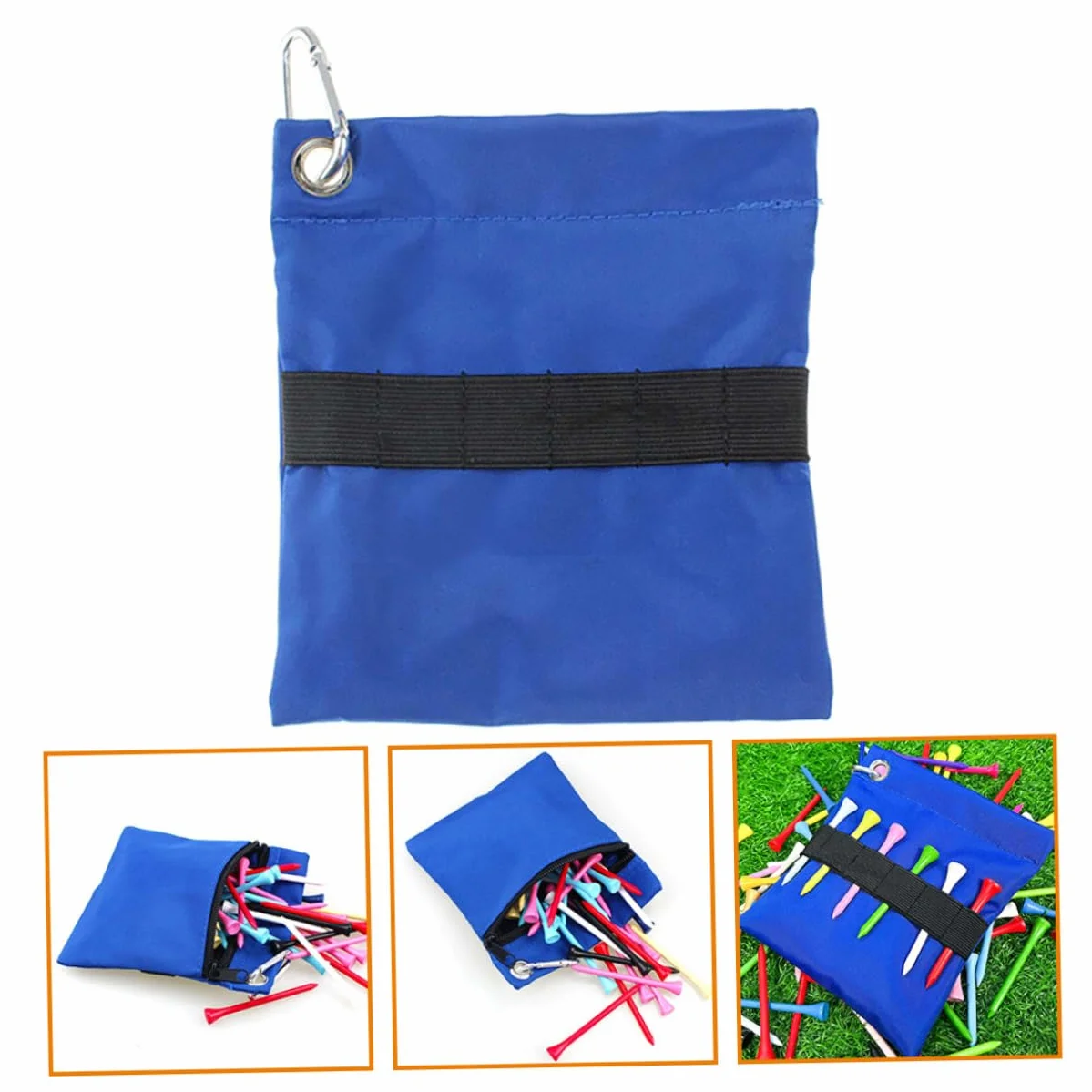 TOYANDONA Golf Accessories Tee Holder Pouch Nylon Blue