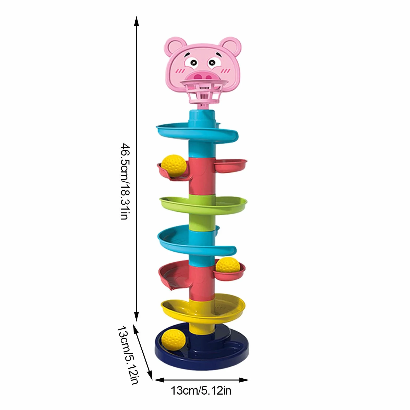 Tour de balle éducative Montessori pour tout-petits - Jouet de mouvement coloré à 7 niveaux